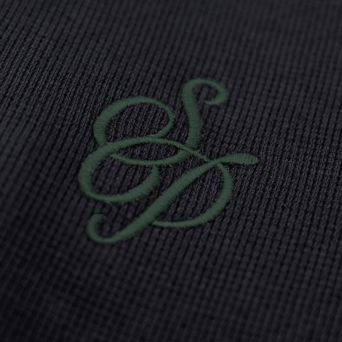 Short-sleeved black waffled polo from Pau section SERGE BLANCO Black