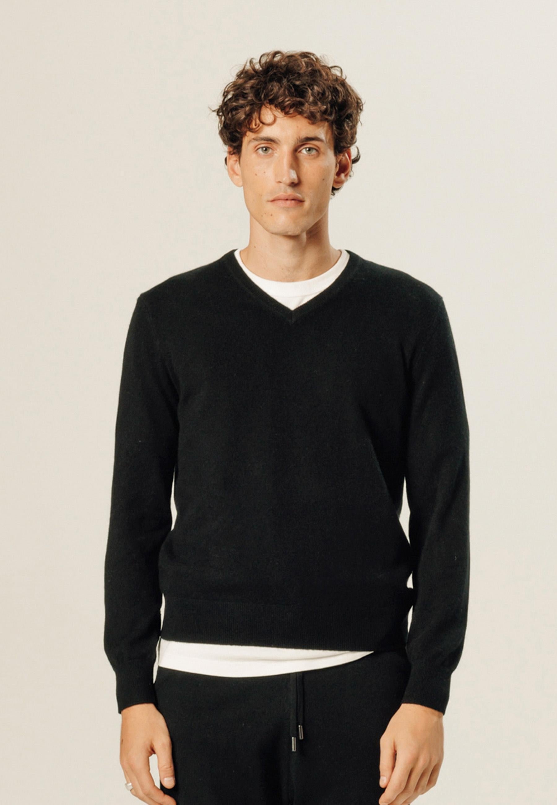 Pull col v en cachemire RODIER Noir