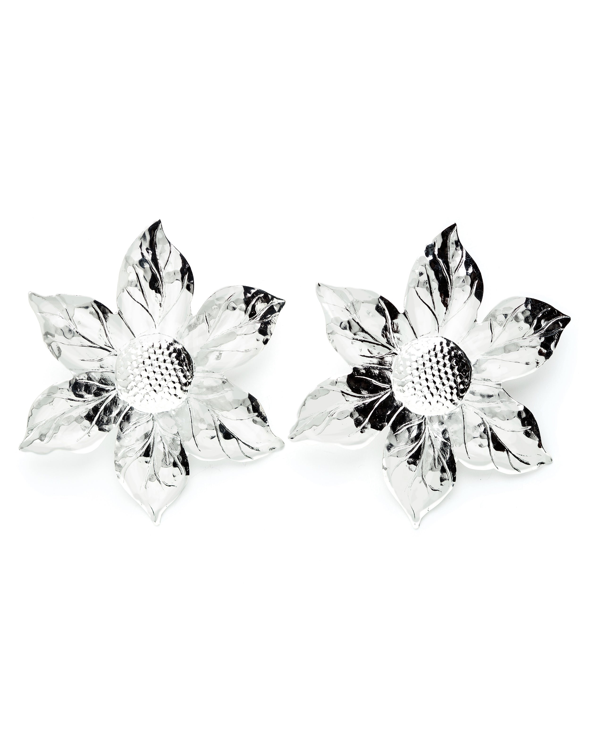 AGLAÉ - Silver-plated flower maxi stud earrings SilverMONSIEUR SIMONE
