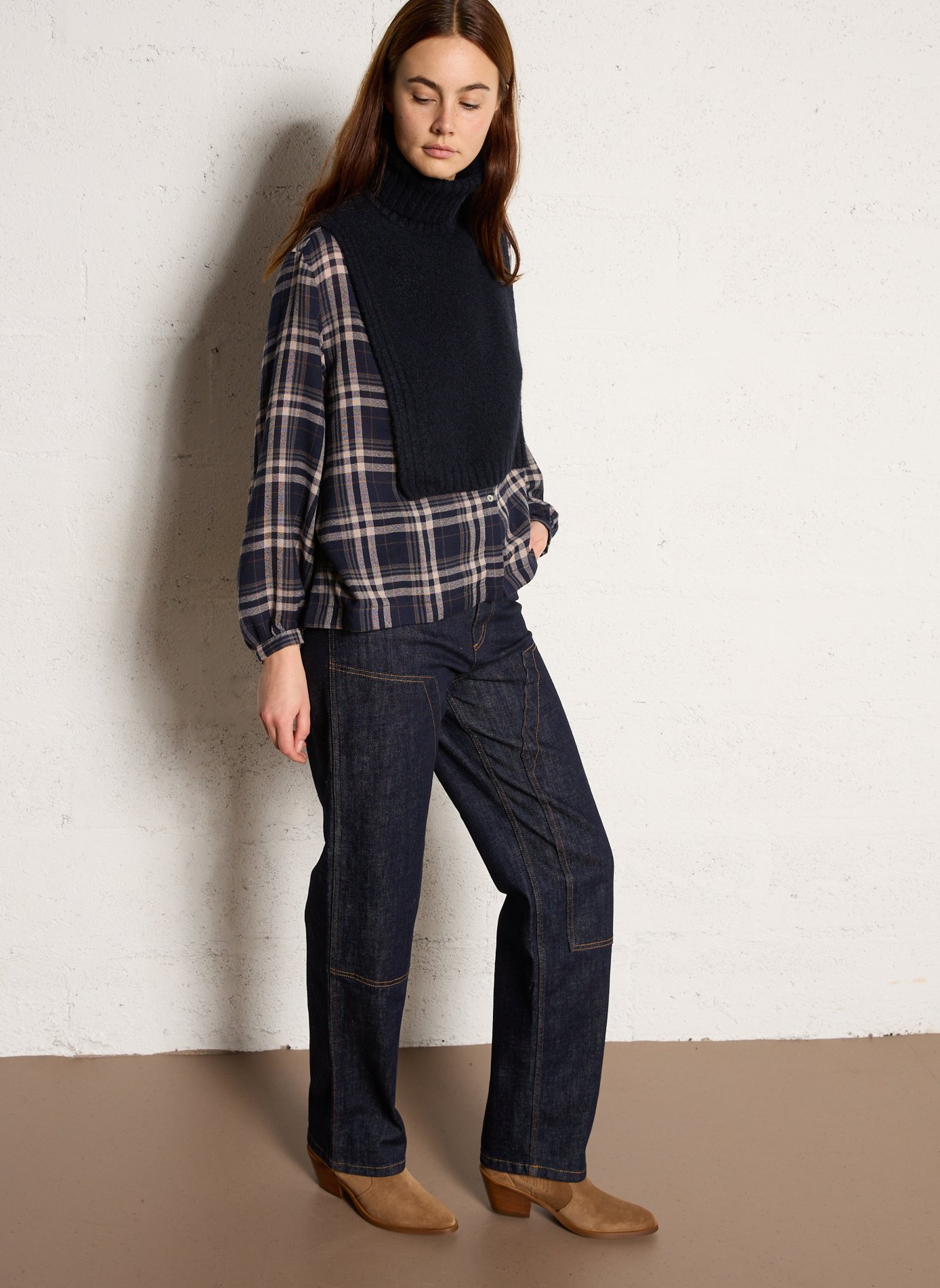 Bottines en cuir velours MELLOW YELLOW Beige