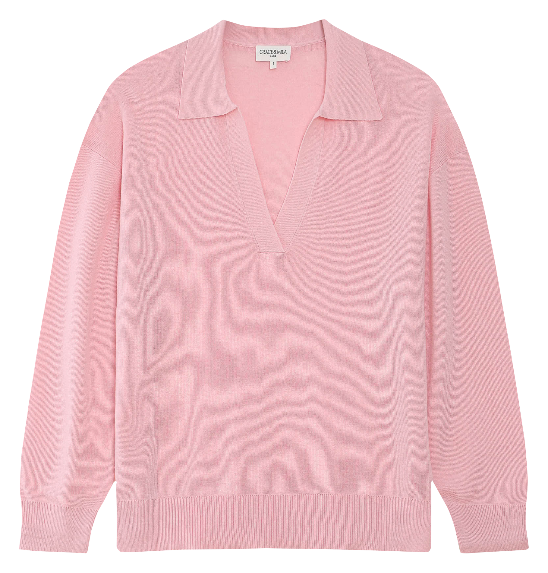 <p>Oversized classic knit sweater</p> GRACE ET MILA Pink