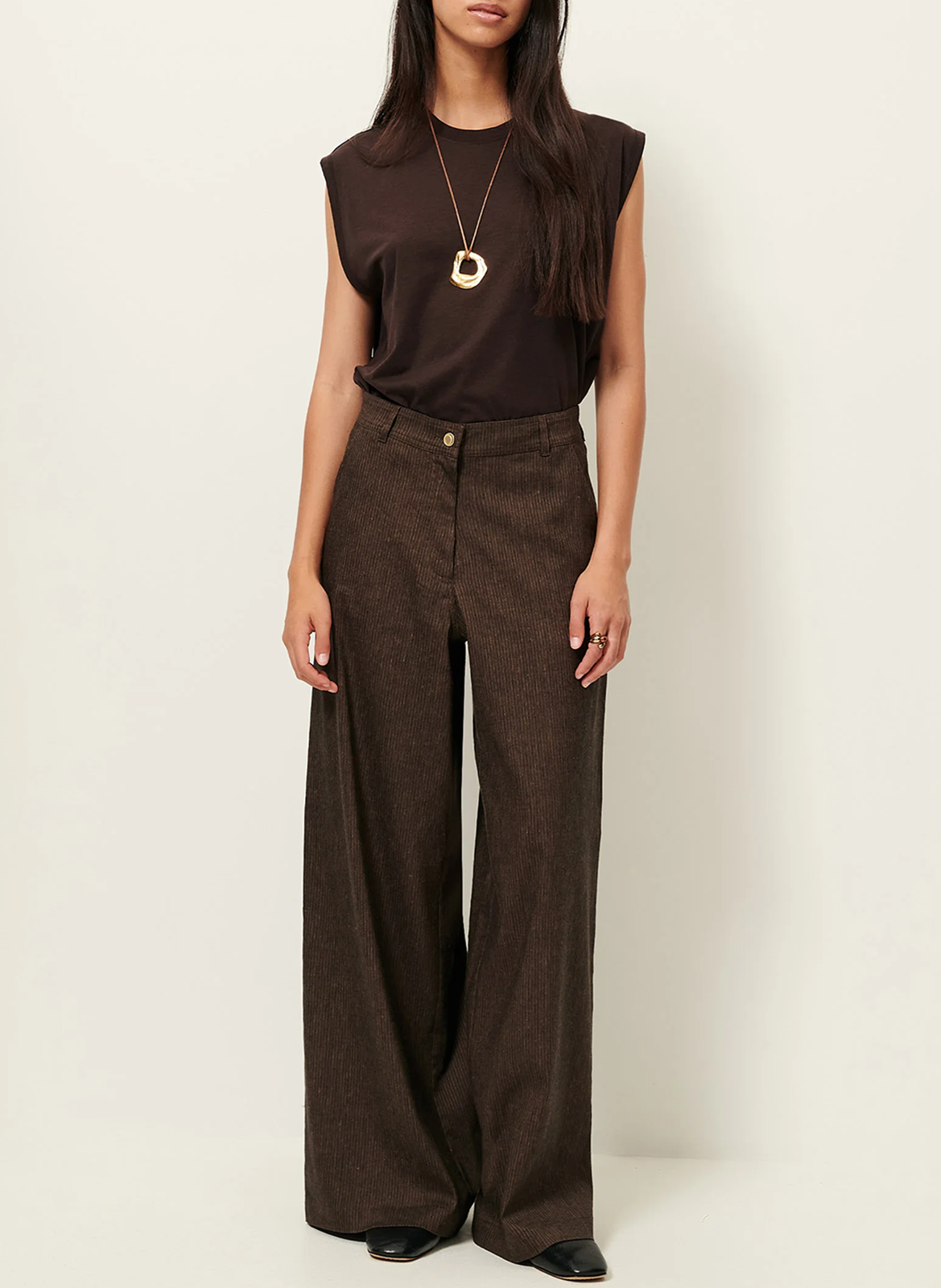 Tee-shirt ample col rond SESSUN Marron