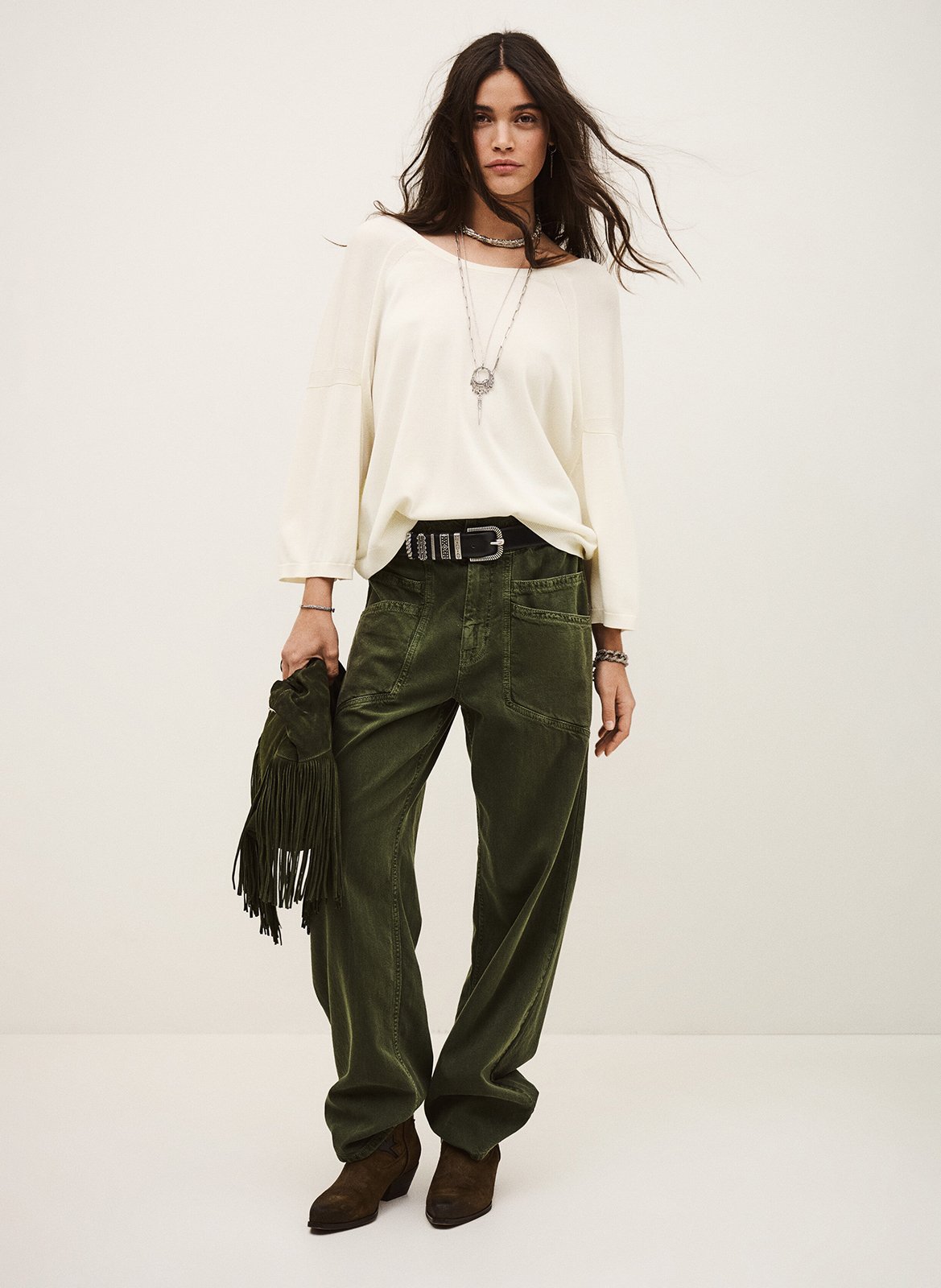 Pull col rond BA&SH Beige