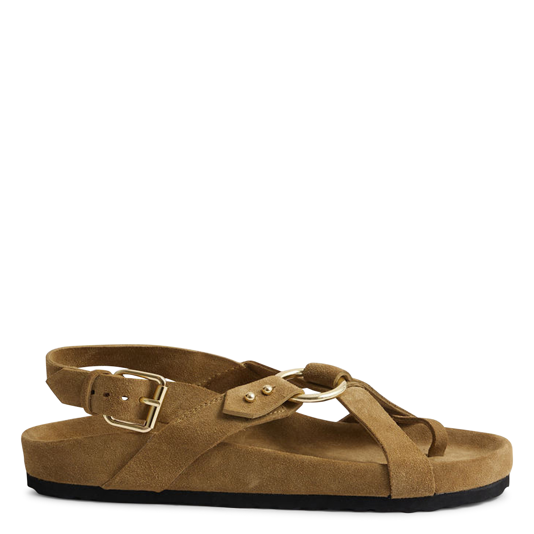 Avarca Berlin - Flache Ledersandalen mit Samt SOEUR Braun