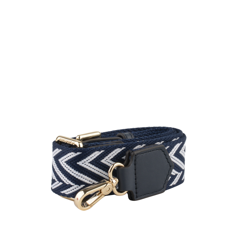 Cotton shoulder strap trimmed with leather POURCHET