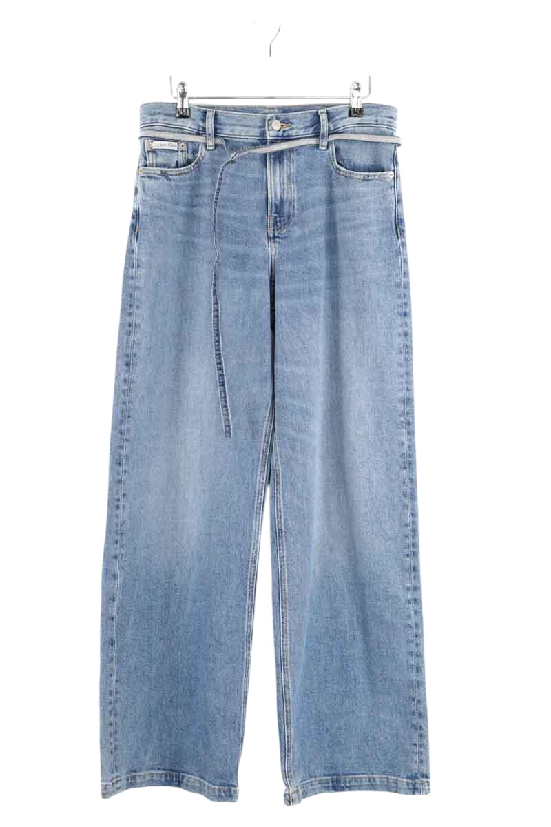 Straight cotton-blend pants CALVIN KLEIN - Seconde Main Blue
