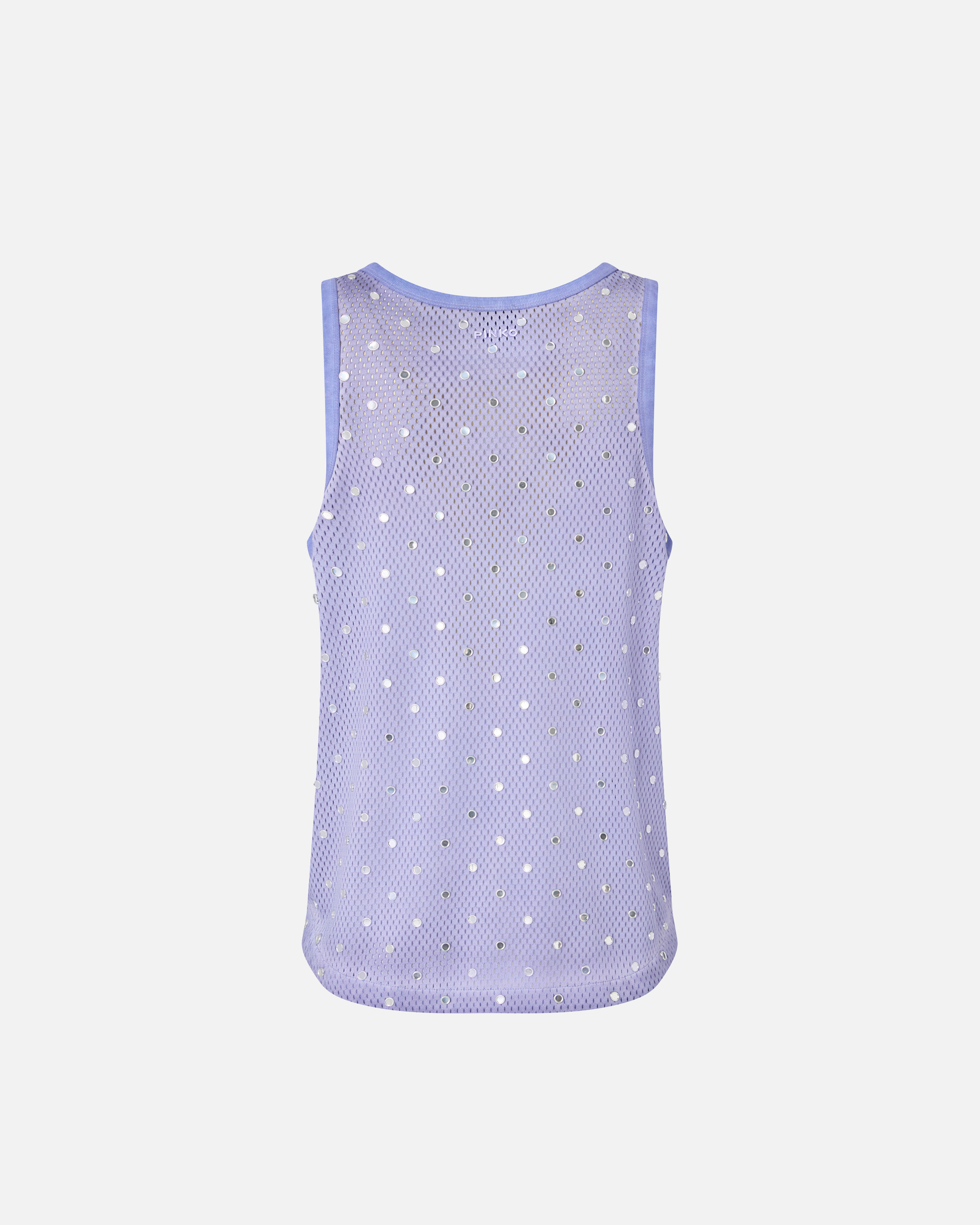 Débardeur en maille filet à sequins miroirs PINKO Violet