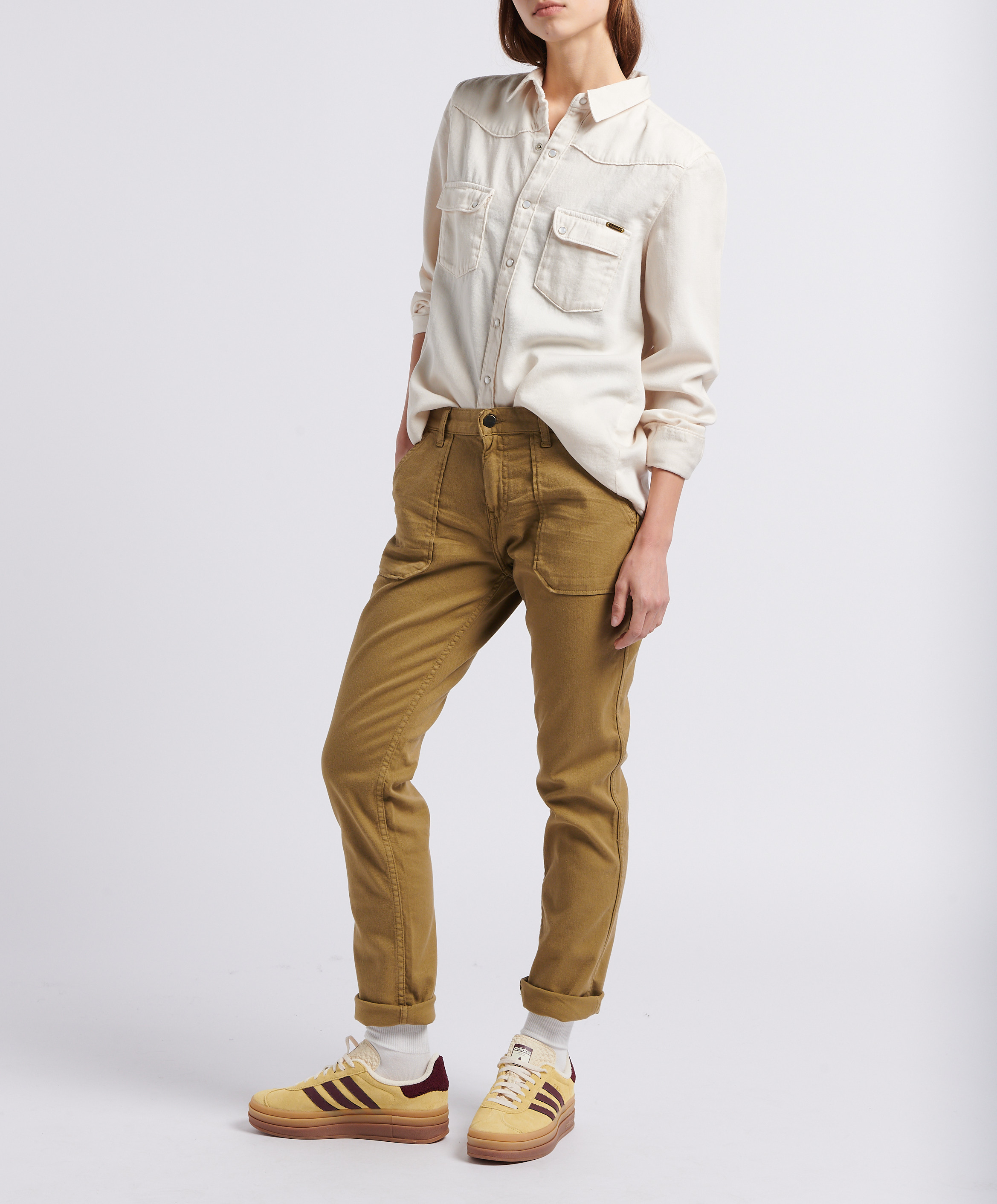 Katoenen blouse met klassieke kraag ACQUAVERDE Wit