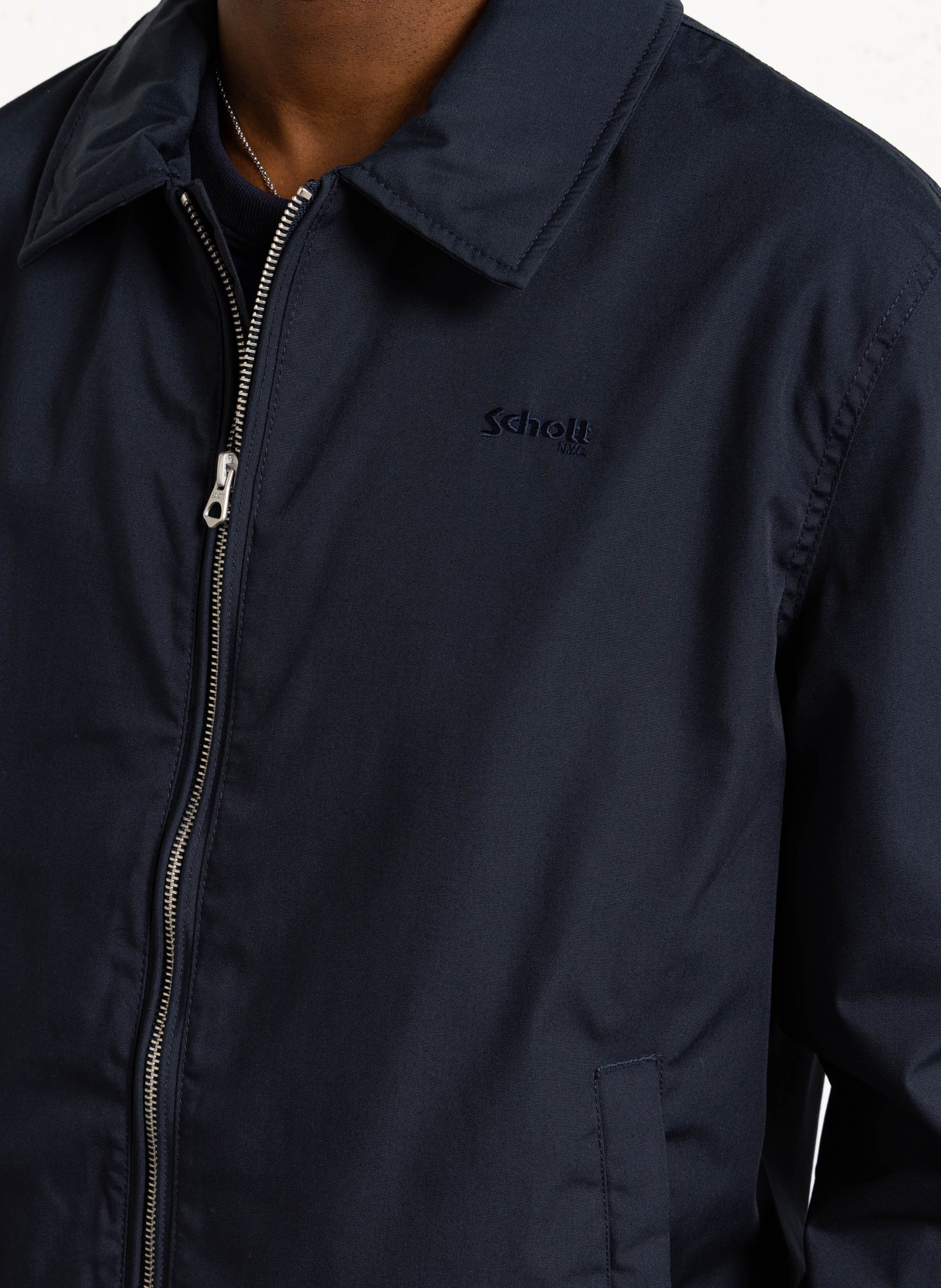 Blouson droit zippé uni SCHOTT Bleu