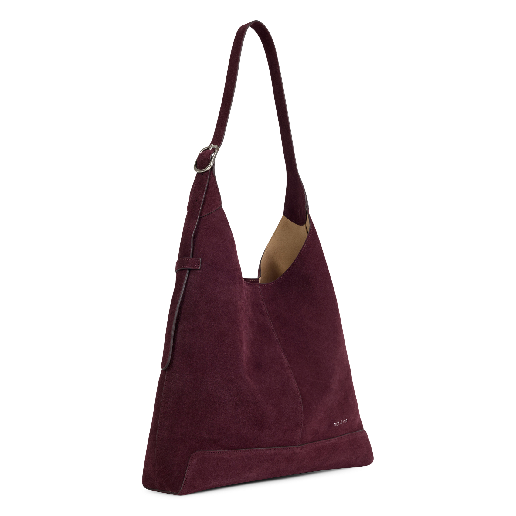 Sac hobo en cuir velours NAT & NIN Violet