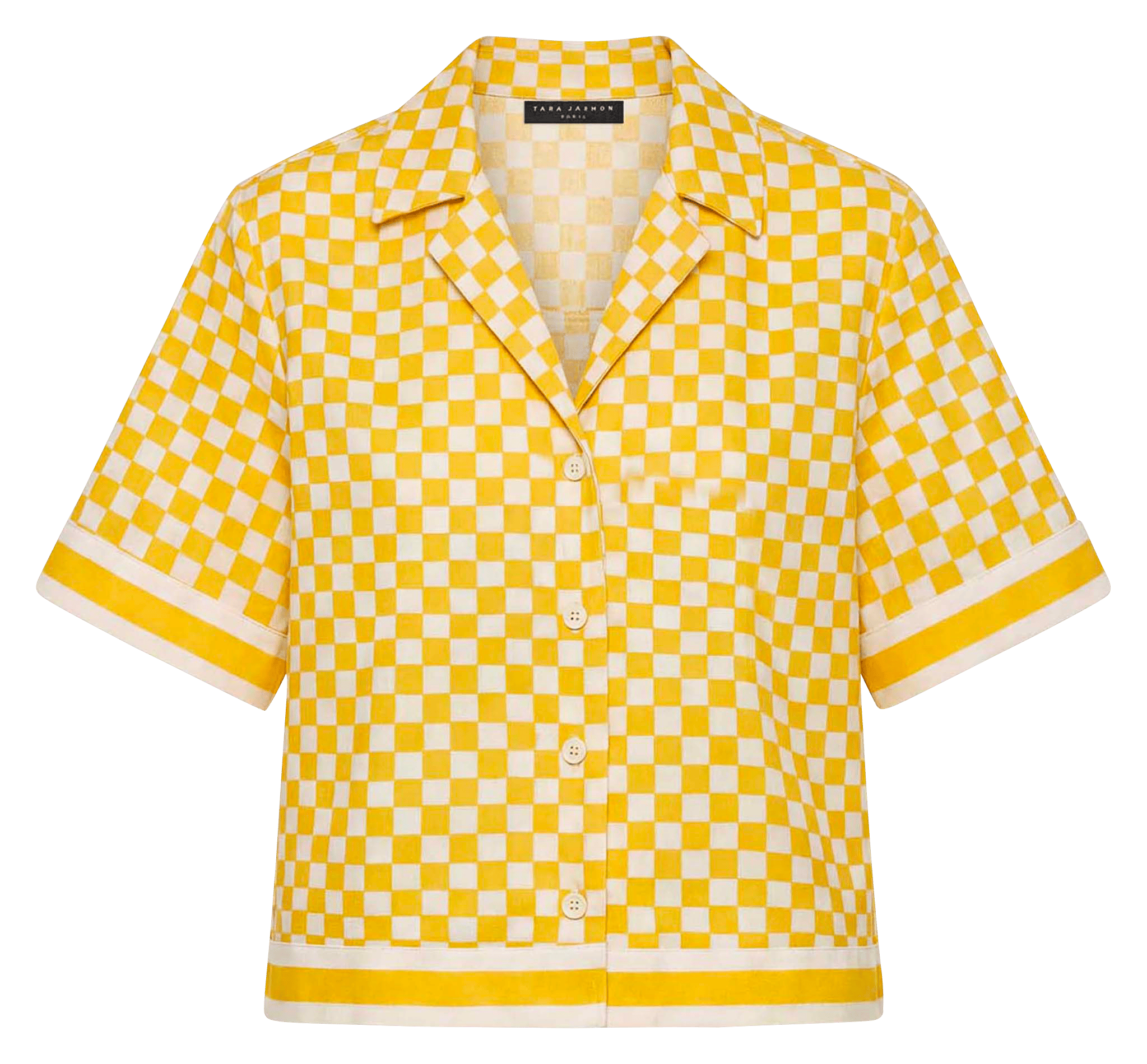 Chemise col classique en lin mélangé TARA JARMON Jaune