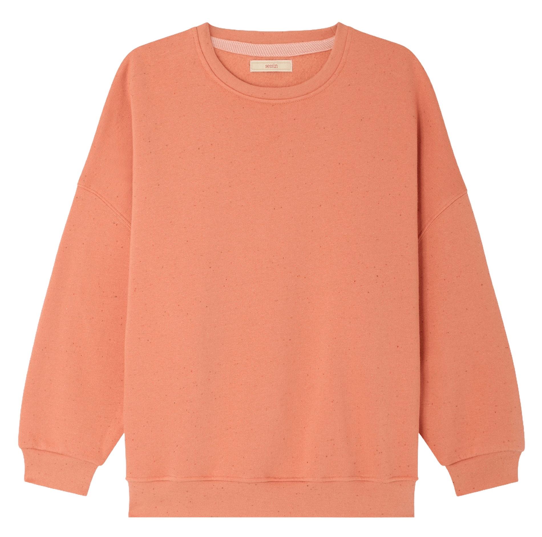 Oversized round-neck cotton-blend sweatshirt | Pink SESSUN Women