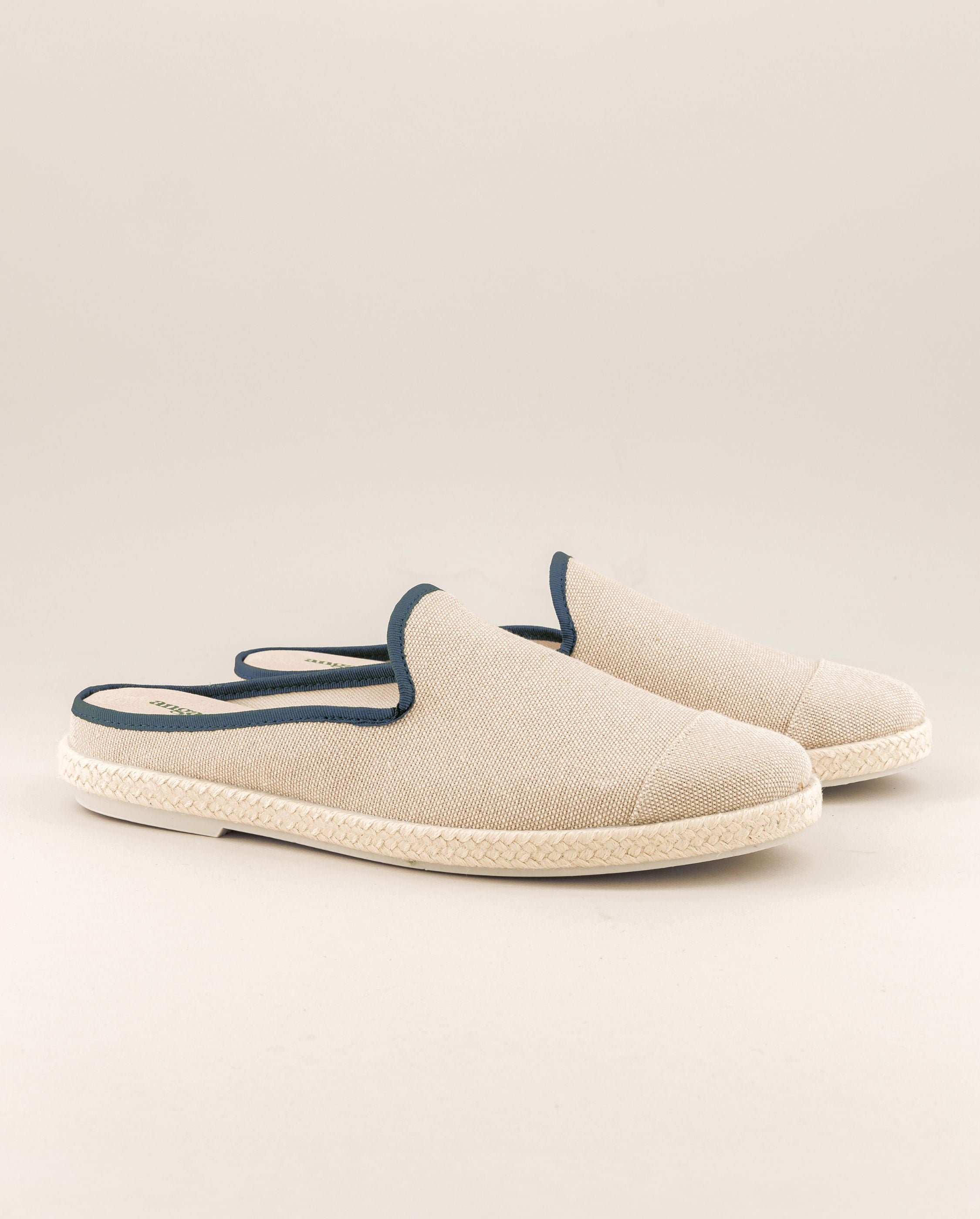 Men's mule, beige indigo cotton ANGARDE Beige