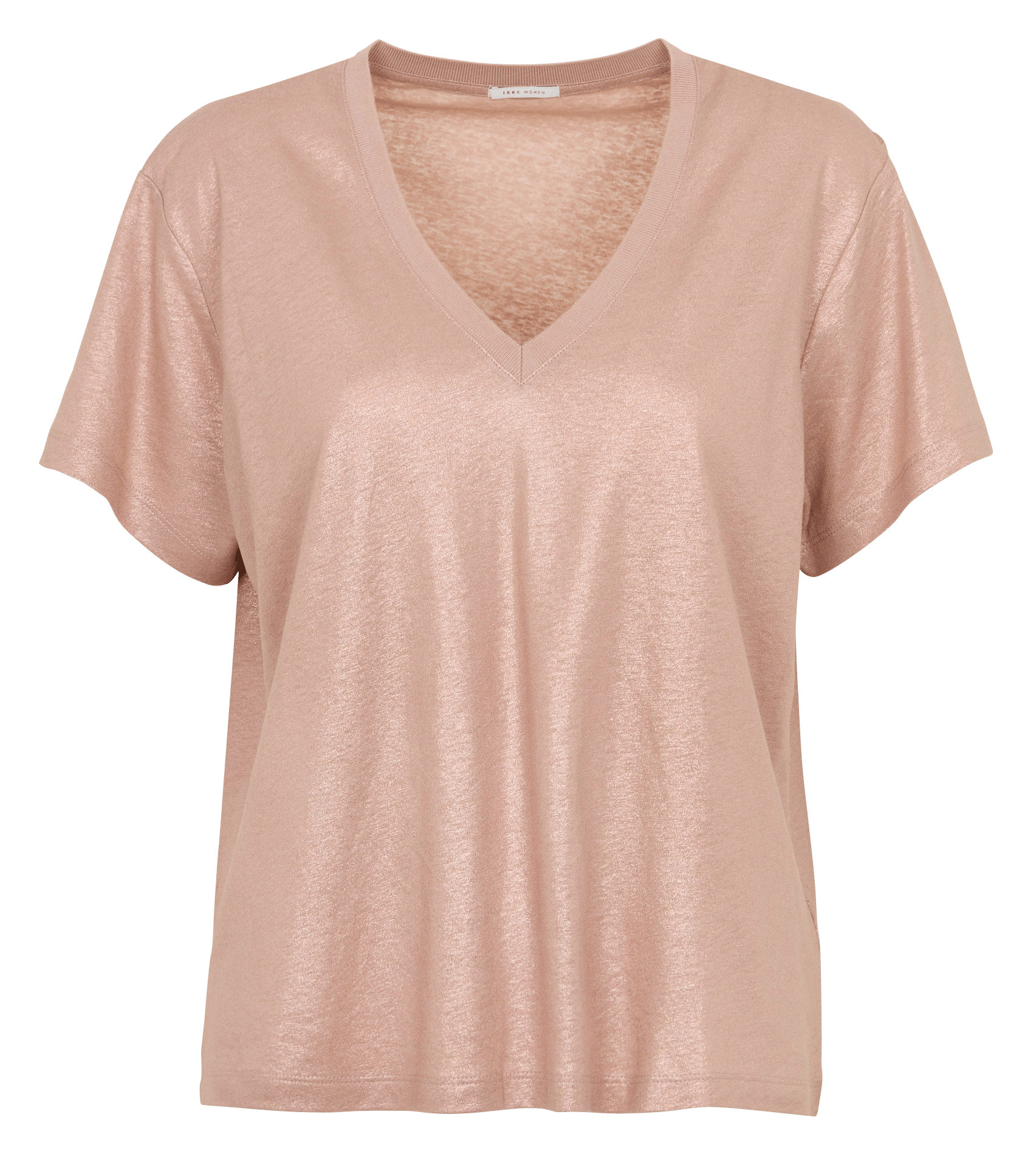 Oversized V-neck metallic t-shirt IKKS Golden