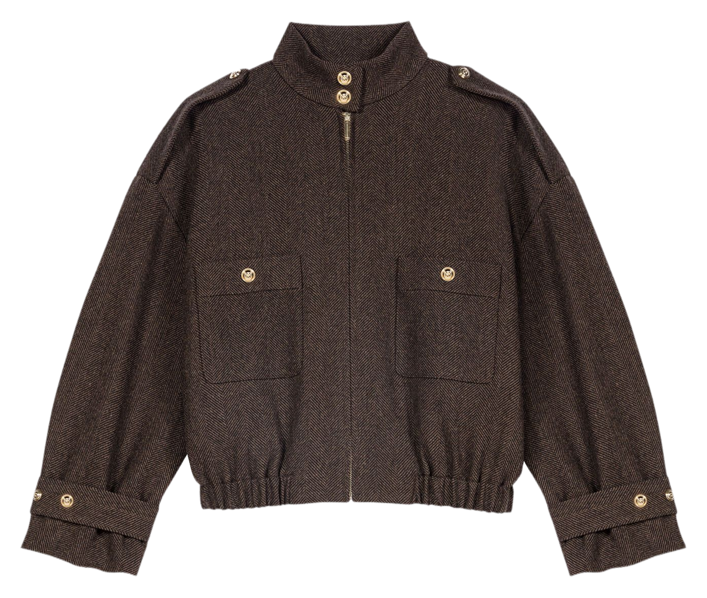 Veste oversize en laine mélangée MAJE Marron
