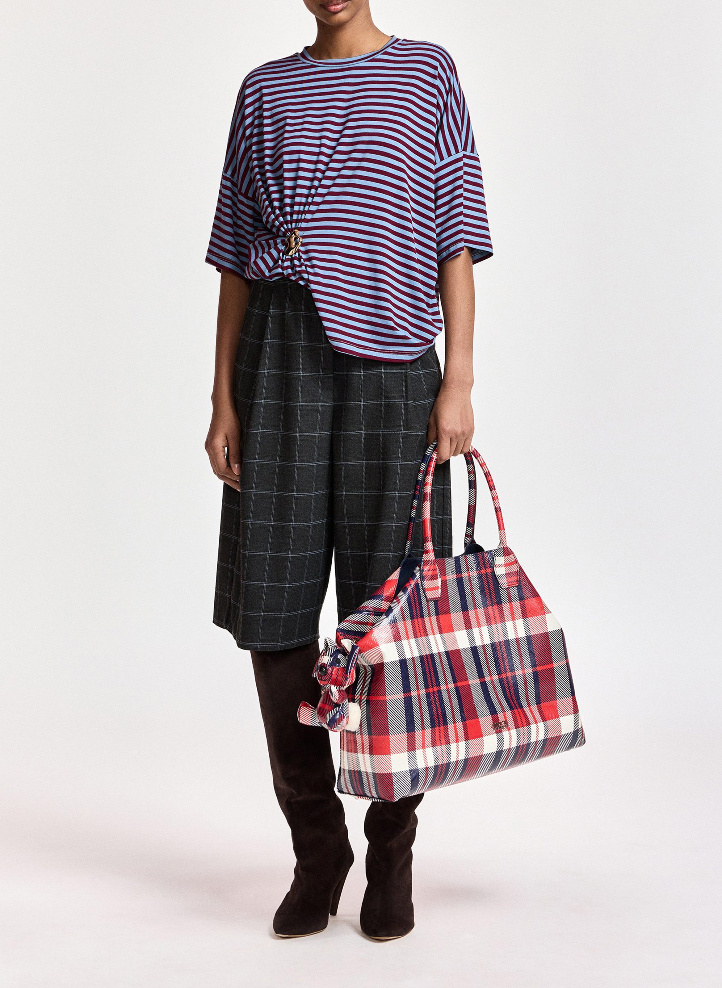 Tee-shirt oversize col rond rayé ESSENTIEL ANTWERP Rouge