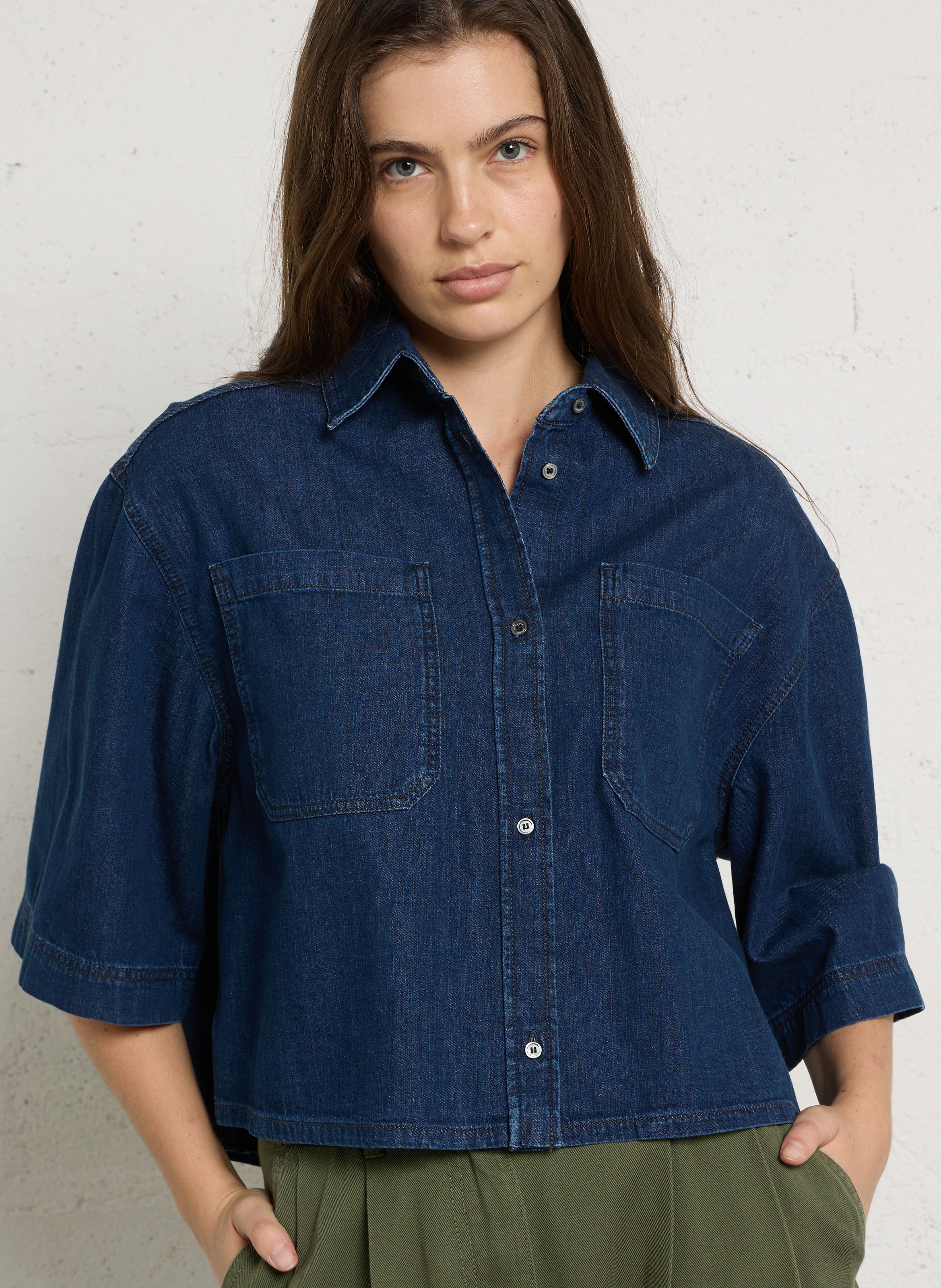 Oversized cotton shirt MAX MARA WEEK END Blue