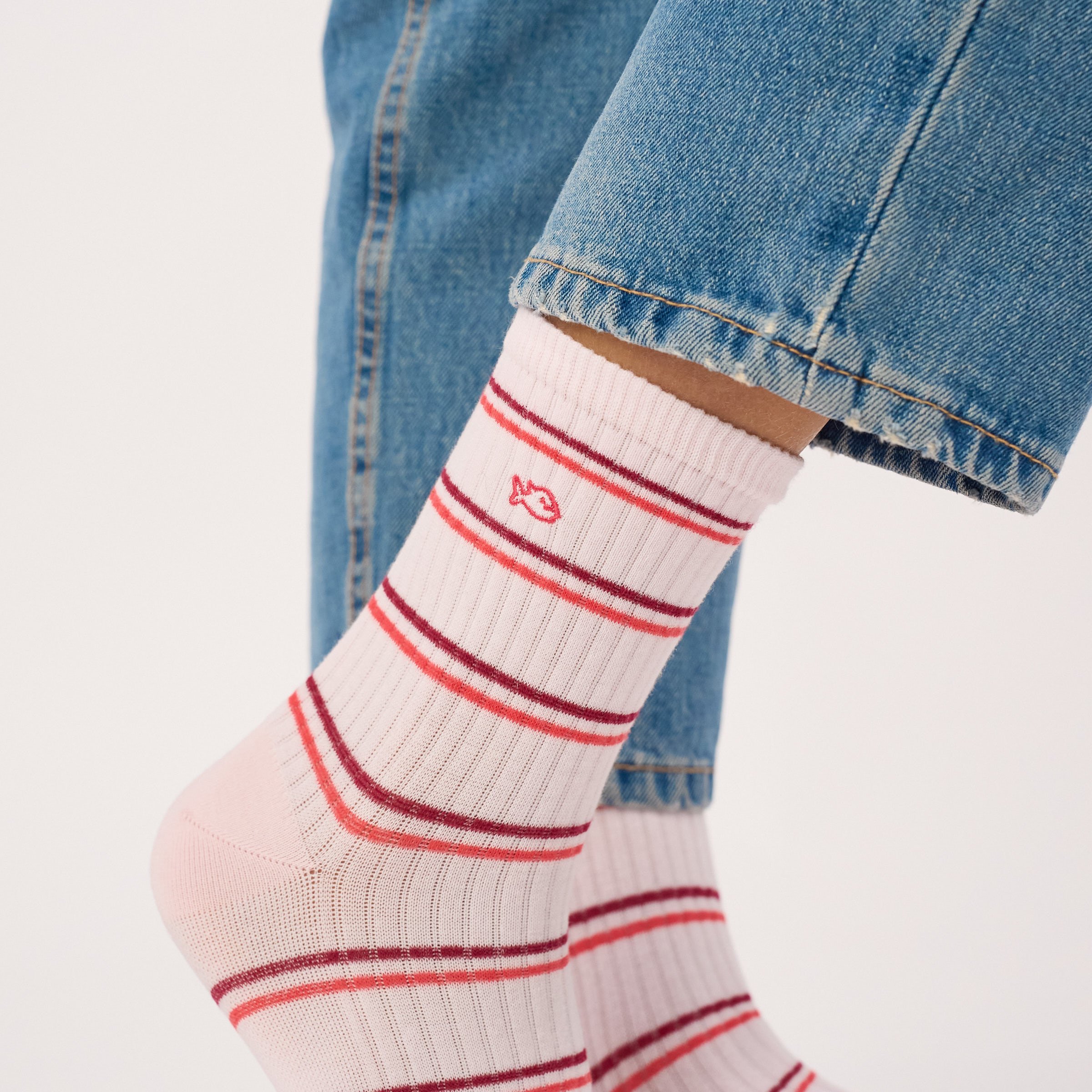 Combed cotton striped socks BILLYBELT Pink