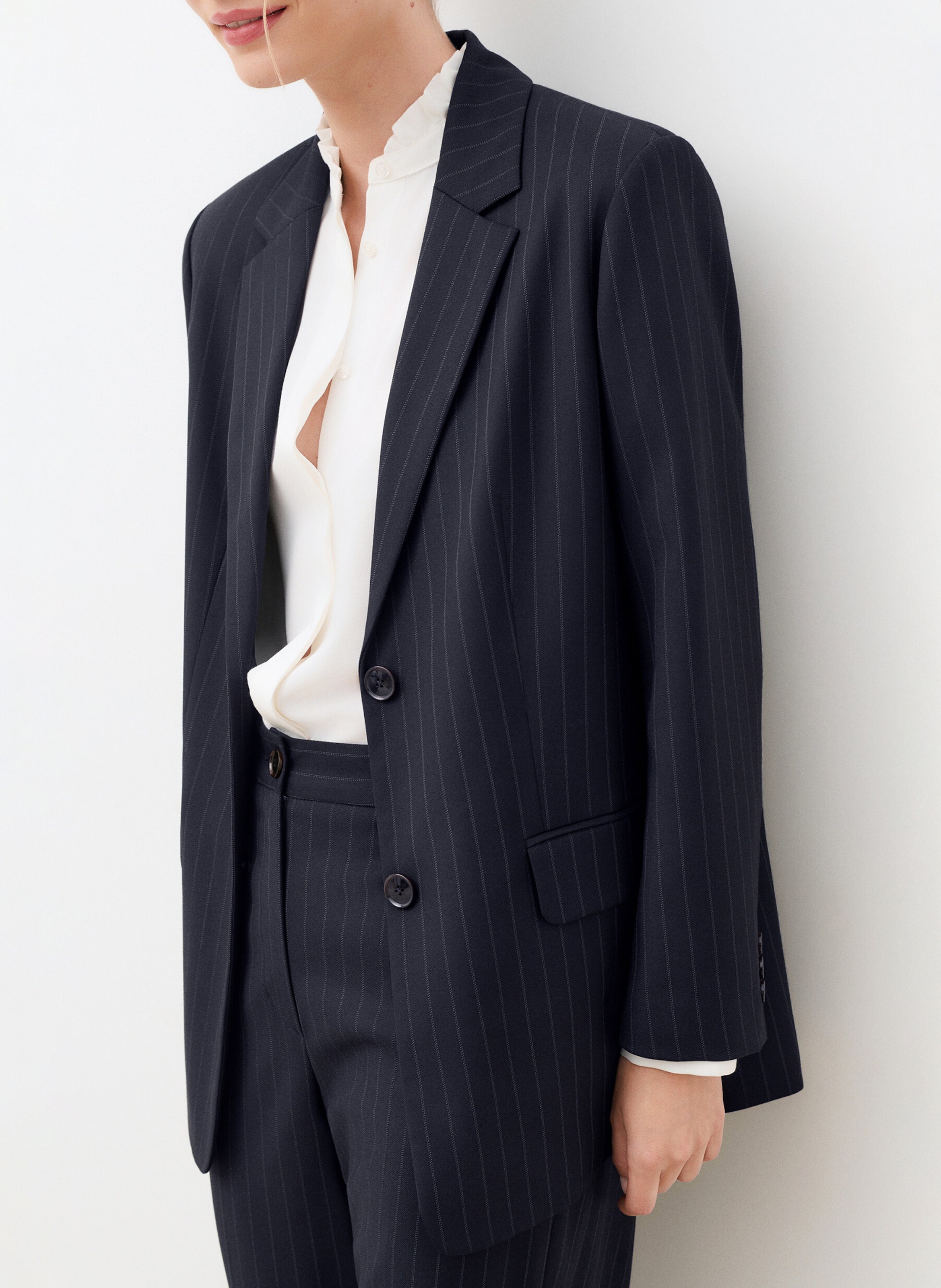 Taillierte Blazerjacke mit Streifen CAROLL Blau