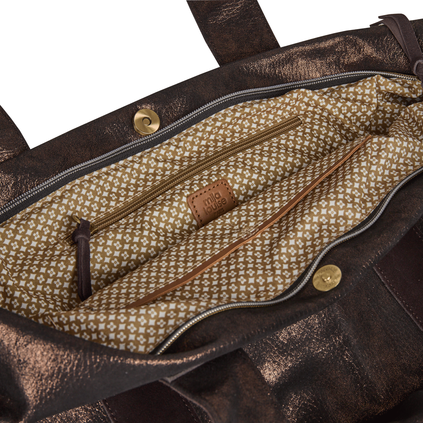 Schultertasche aus Leder MILA LOUISE Braun