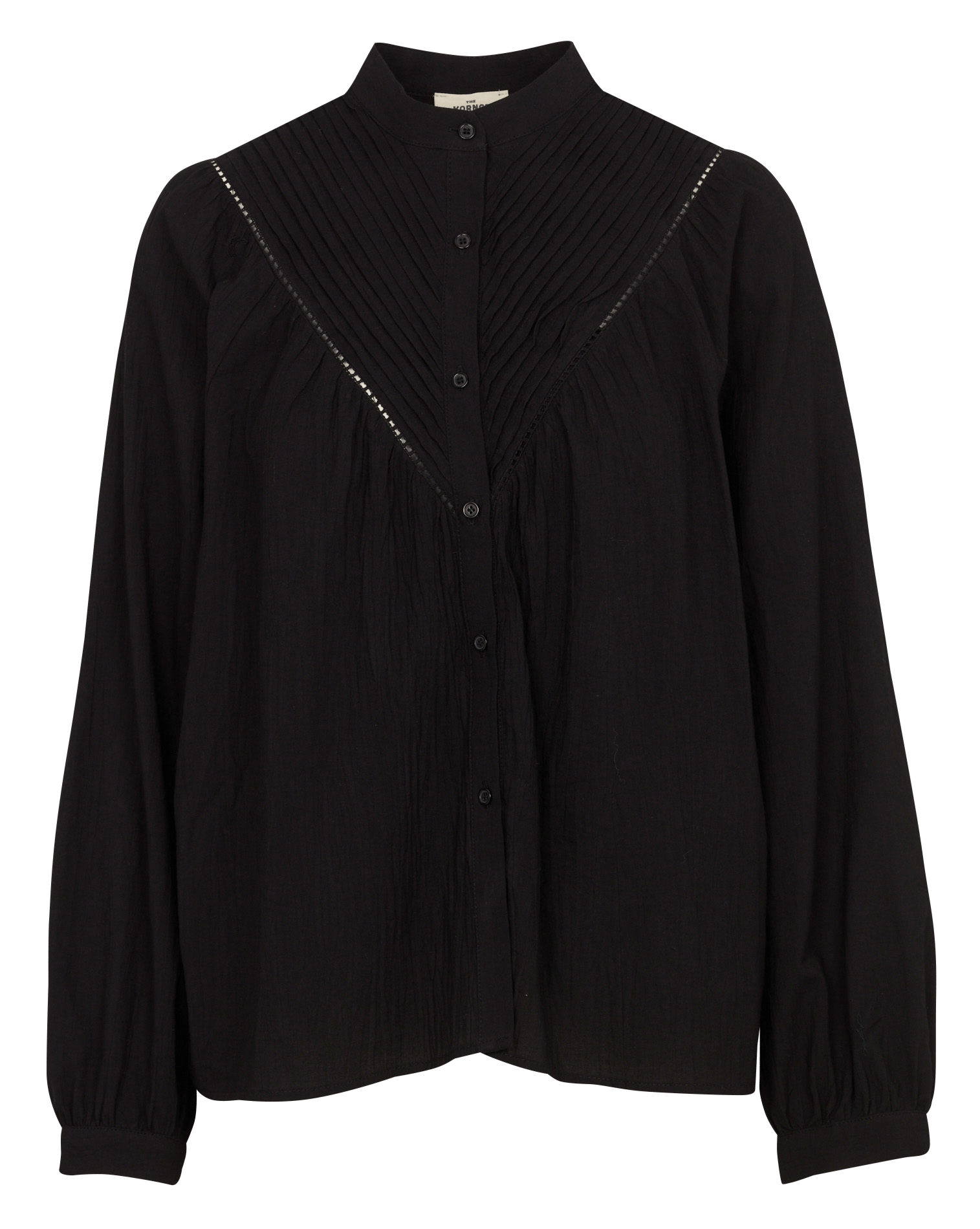 Blouse col rond en coton THE KORNER Noir