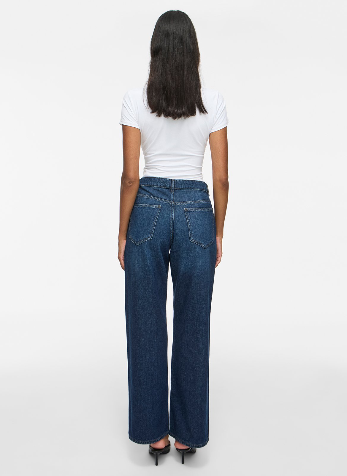 Jean droit taille haute uni VILA Bleu