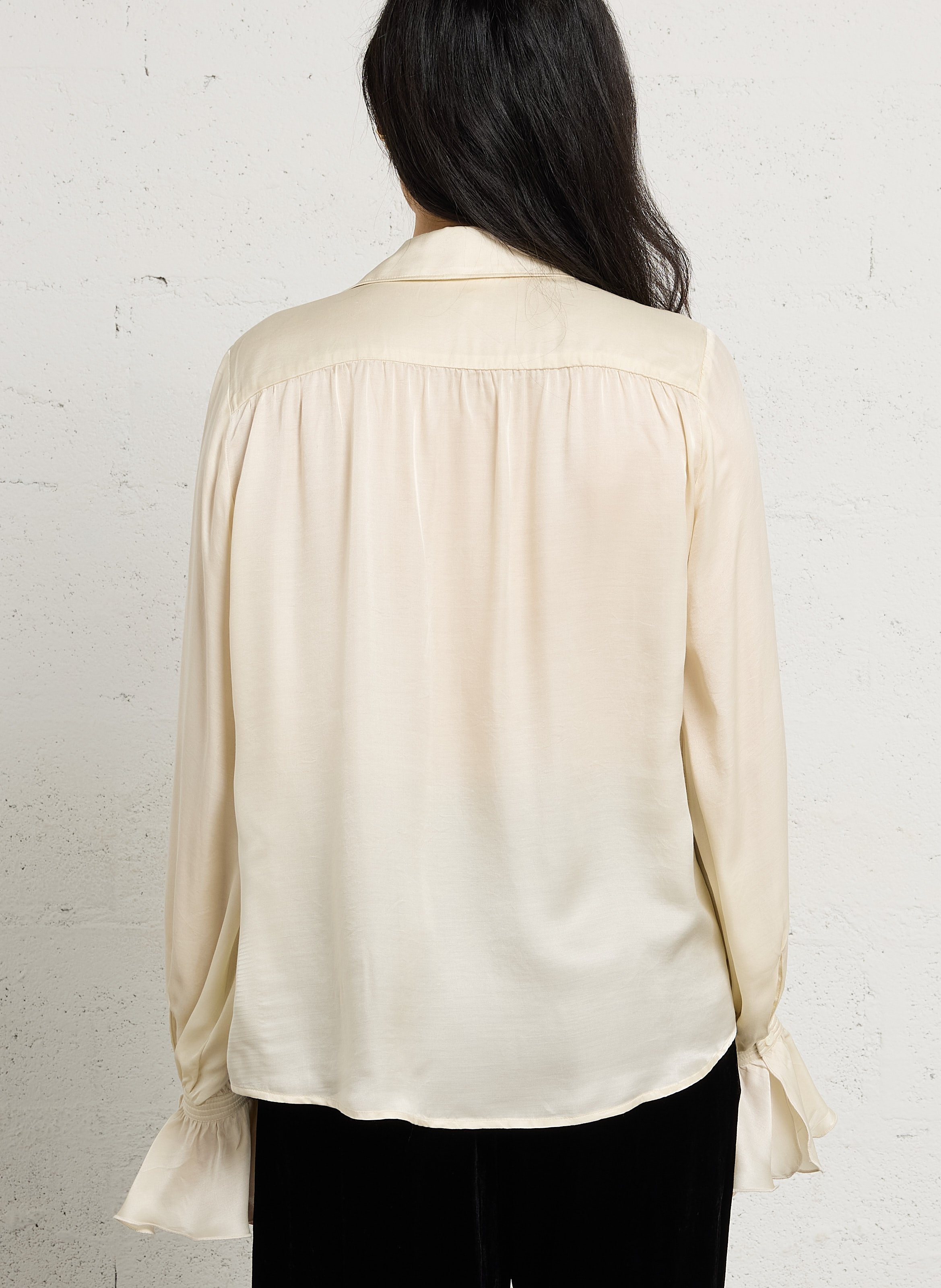 Chemise à volants effet satiné  DIEGA Beige
