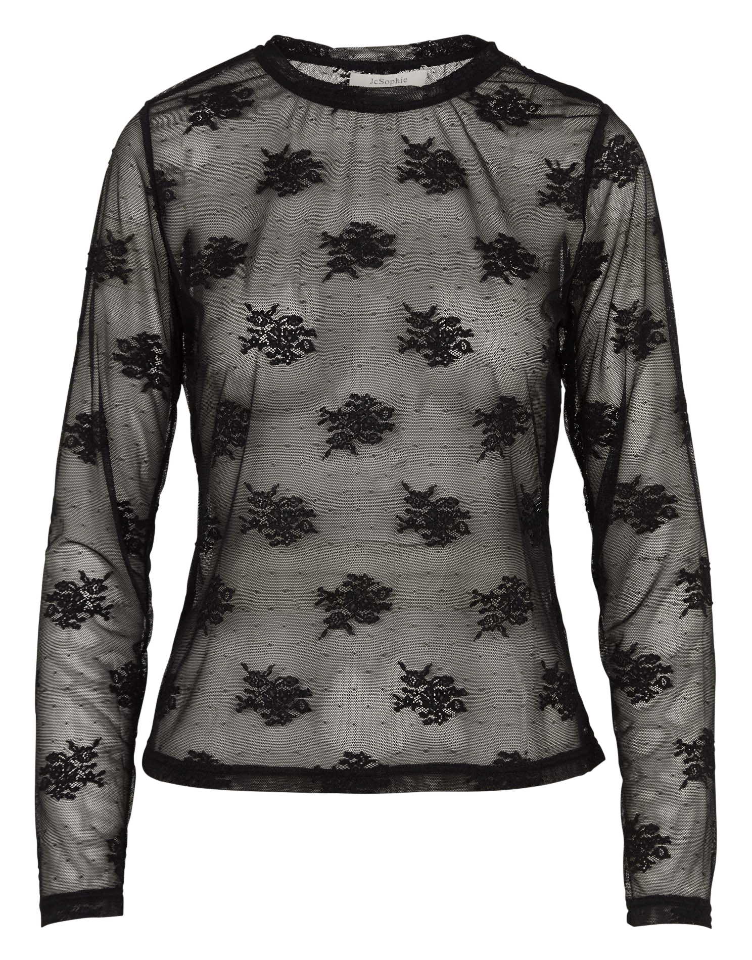 Top col rond en dentelle JC SOPHIE Noir
