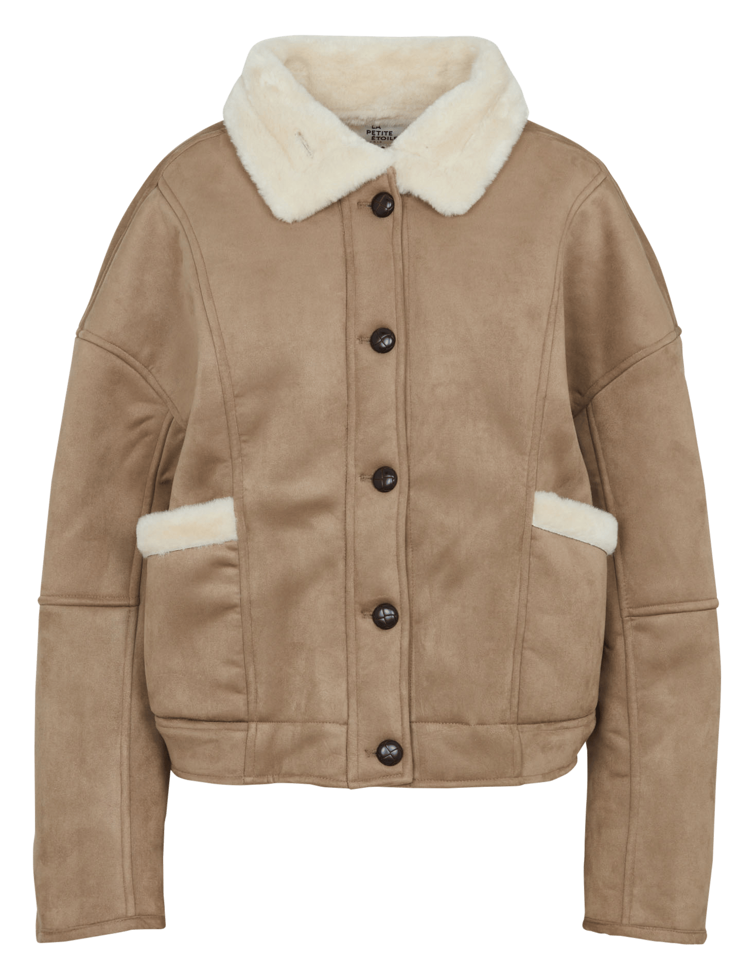 Oversized coat with fur-effect collar LA PETITE ETOILE Brown