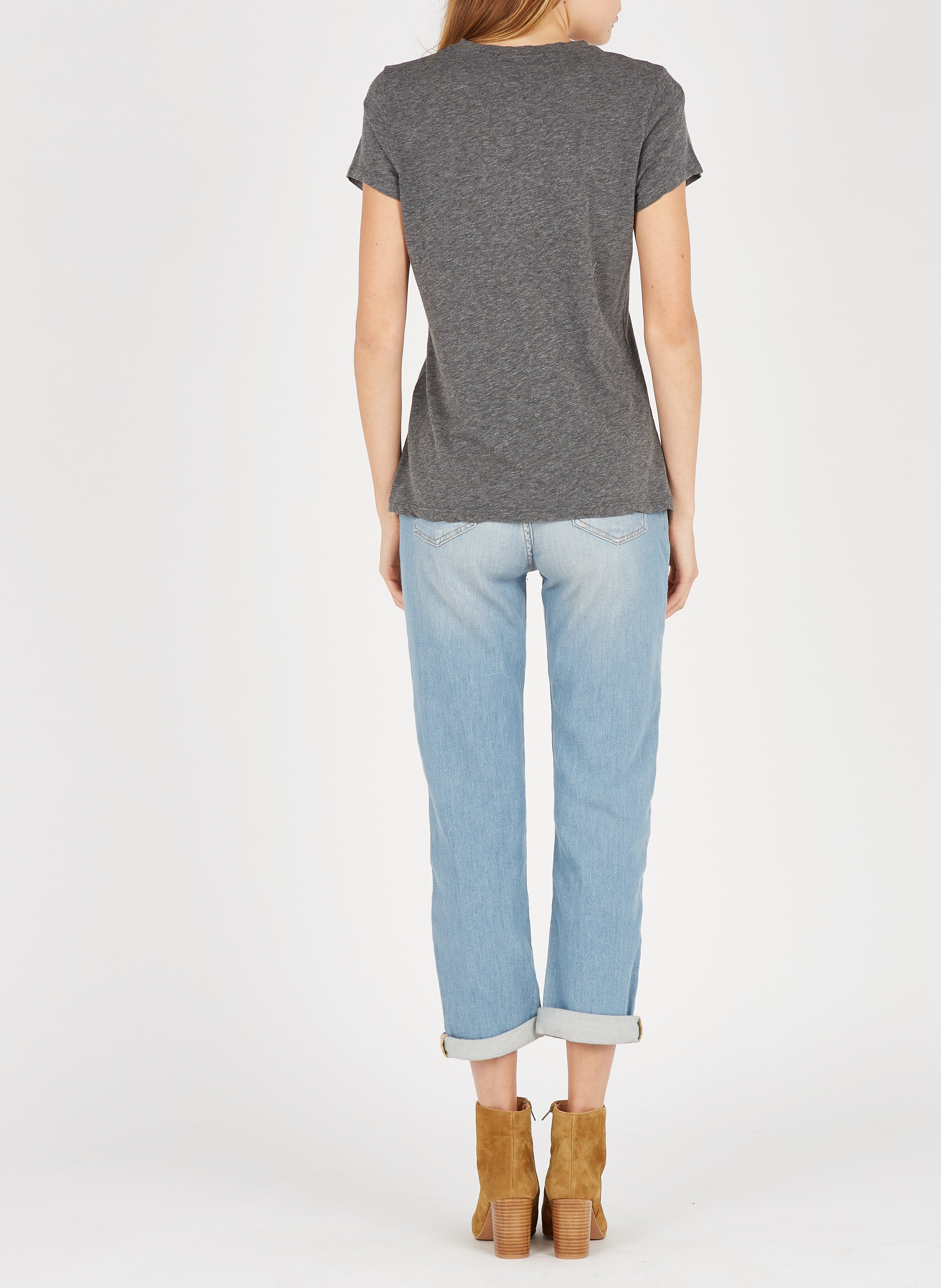 Tee-shirt col rond en coton mélangé AMERICAN VINTAGE Gris