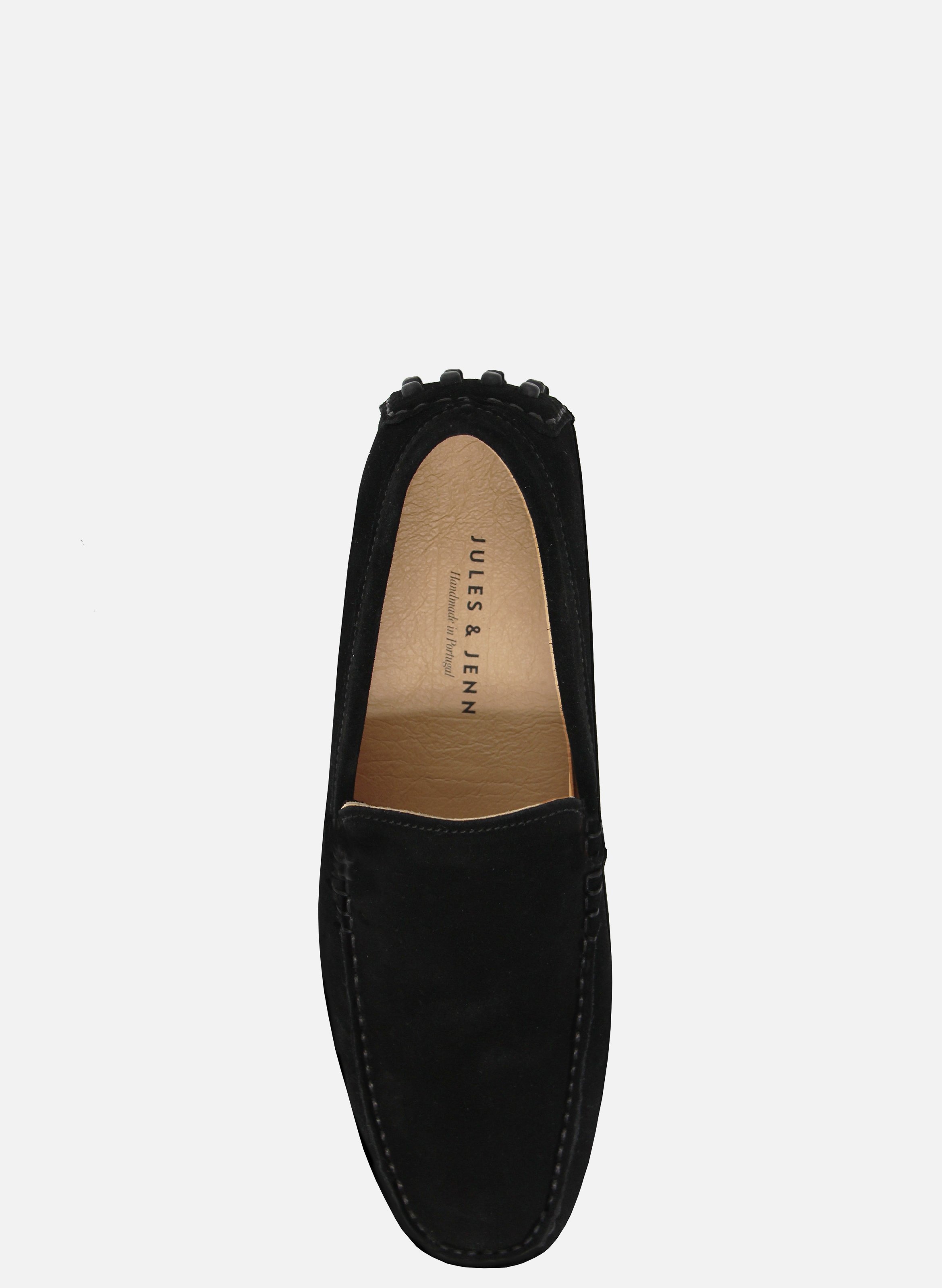 Suede leather pin loafers JULES & JENN Black