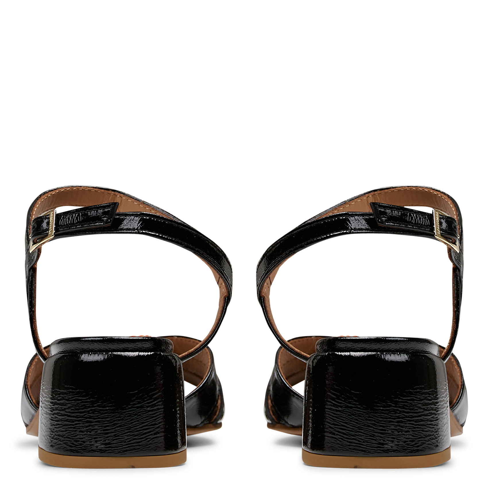 Heeled leather open sandals JB MARTIN Black