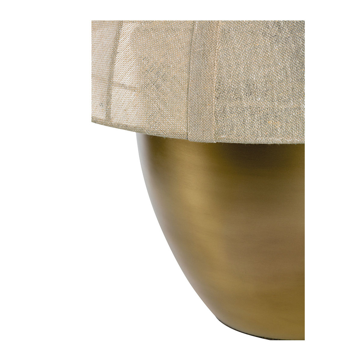 Héloïse golden metal lamp - cream fabric lampshade - large size - ø 48 x 50 cm BLANC D'IVOIRE White