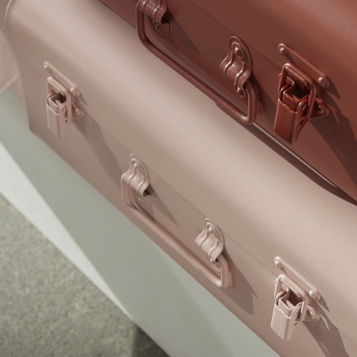 Set of 2 metal storage boxes FACTORY Pink