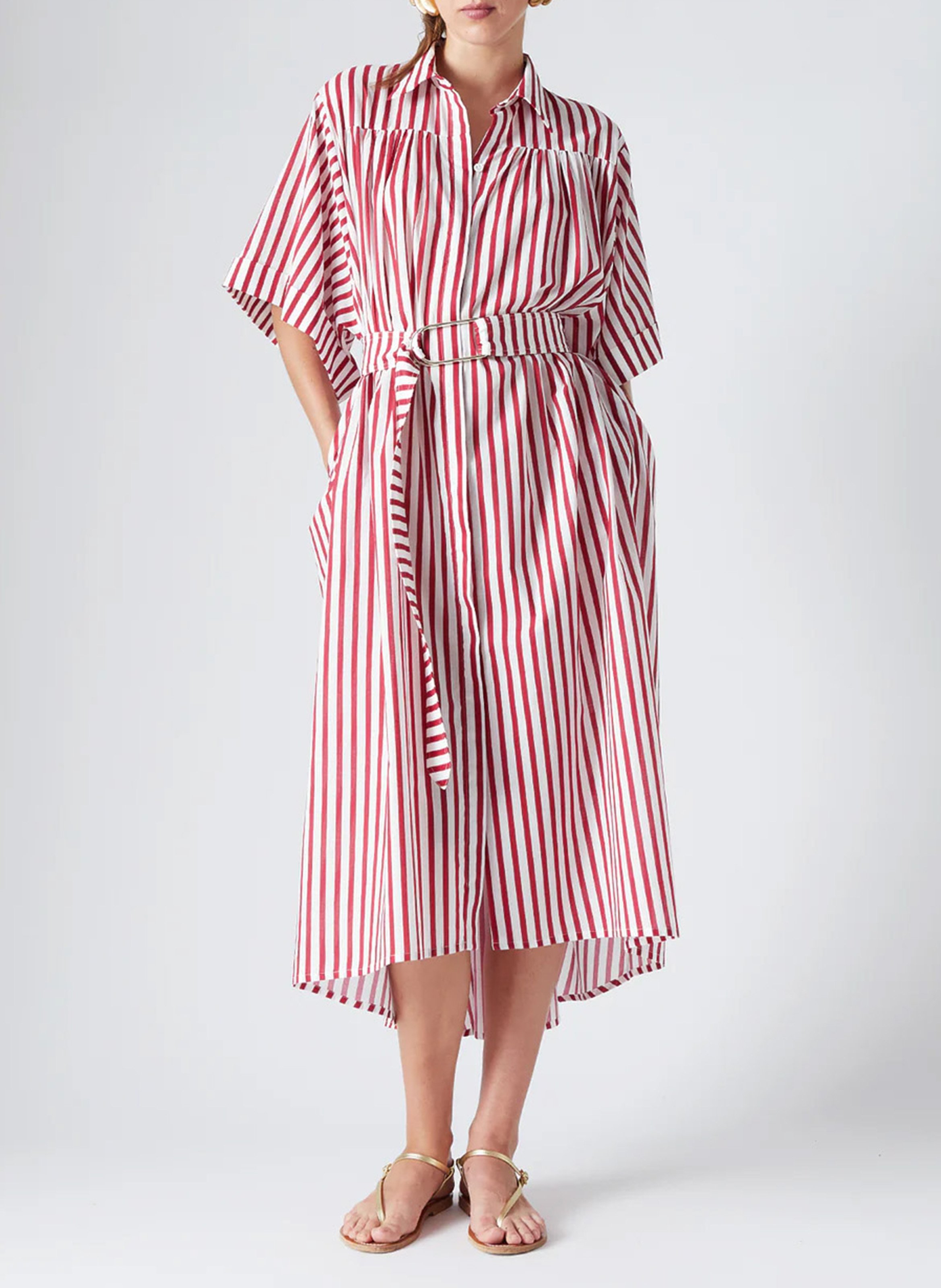 Long cotton dress with classic collar THE LABEL EDITION