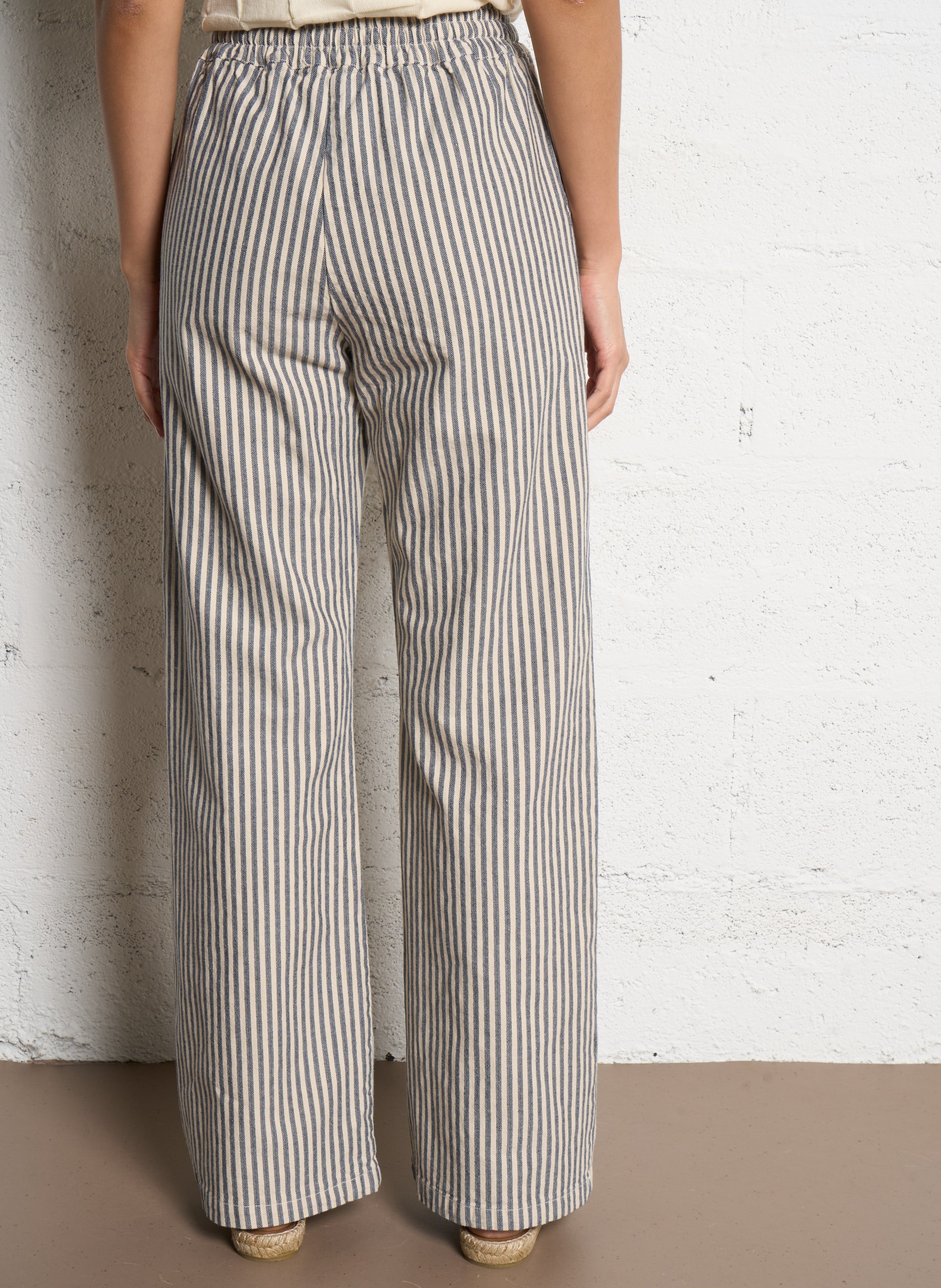 Pantalon large en coton mélangé TINSELS Blanc