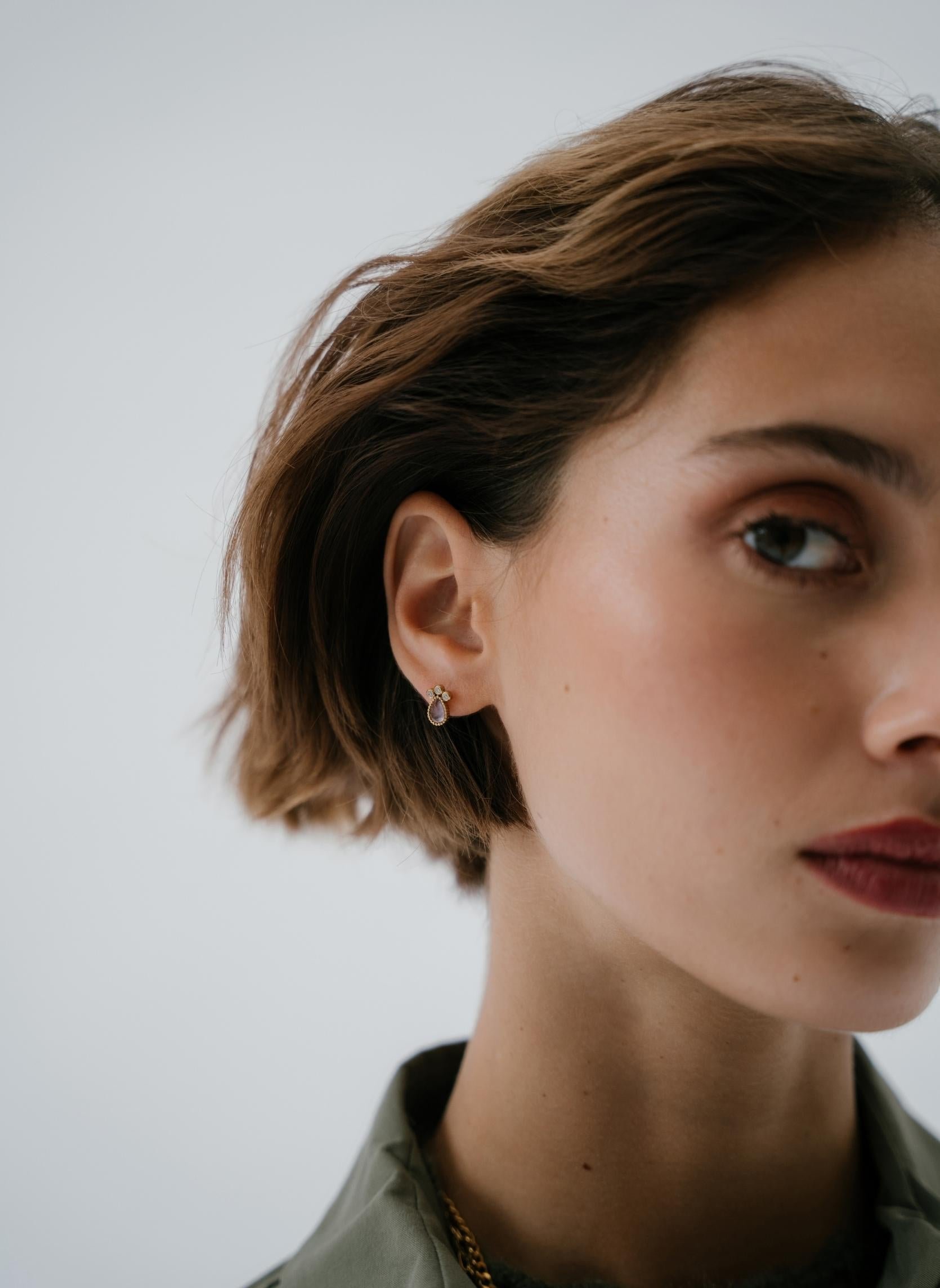 VENUS - Stainless steel earrings for pierced ears AEC Paris Purple