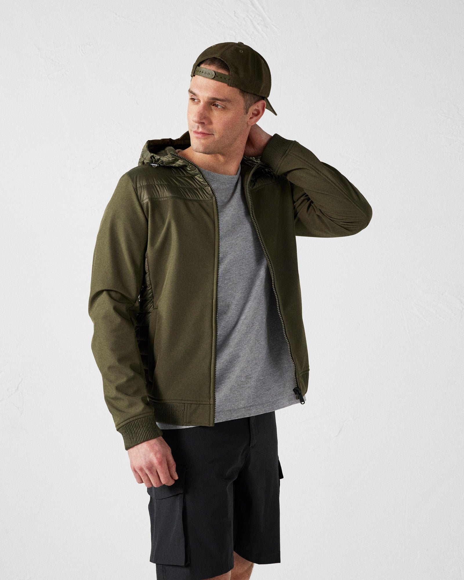 Softshell bi-material paco 2.0 down jacket JOTT Green