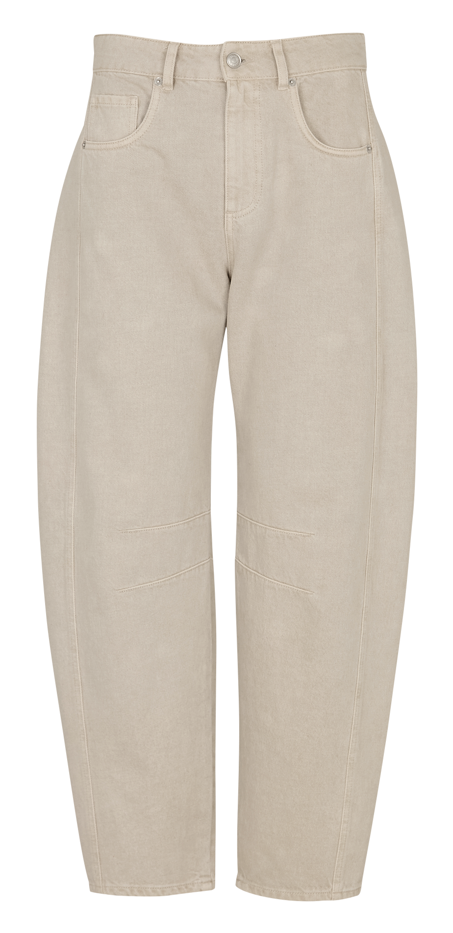 Weite Ballonhose in einfarbigem Baumwolle IKKS Beige