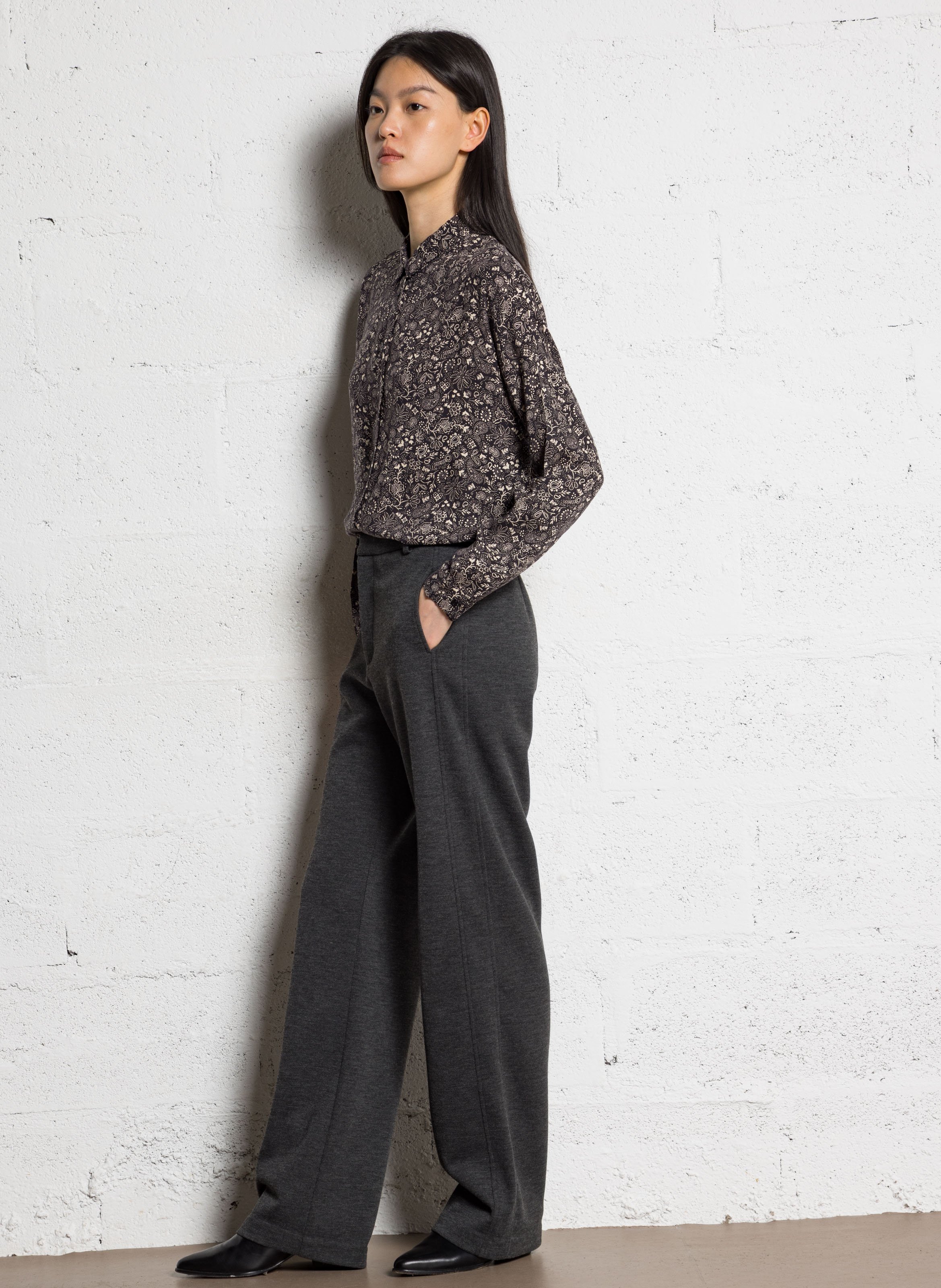 Chemise ample col classique imprimée I CODE Noir