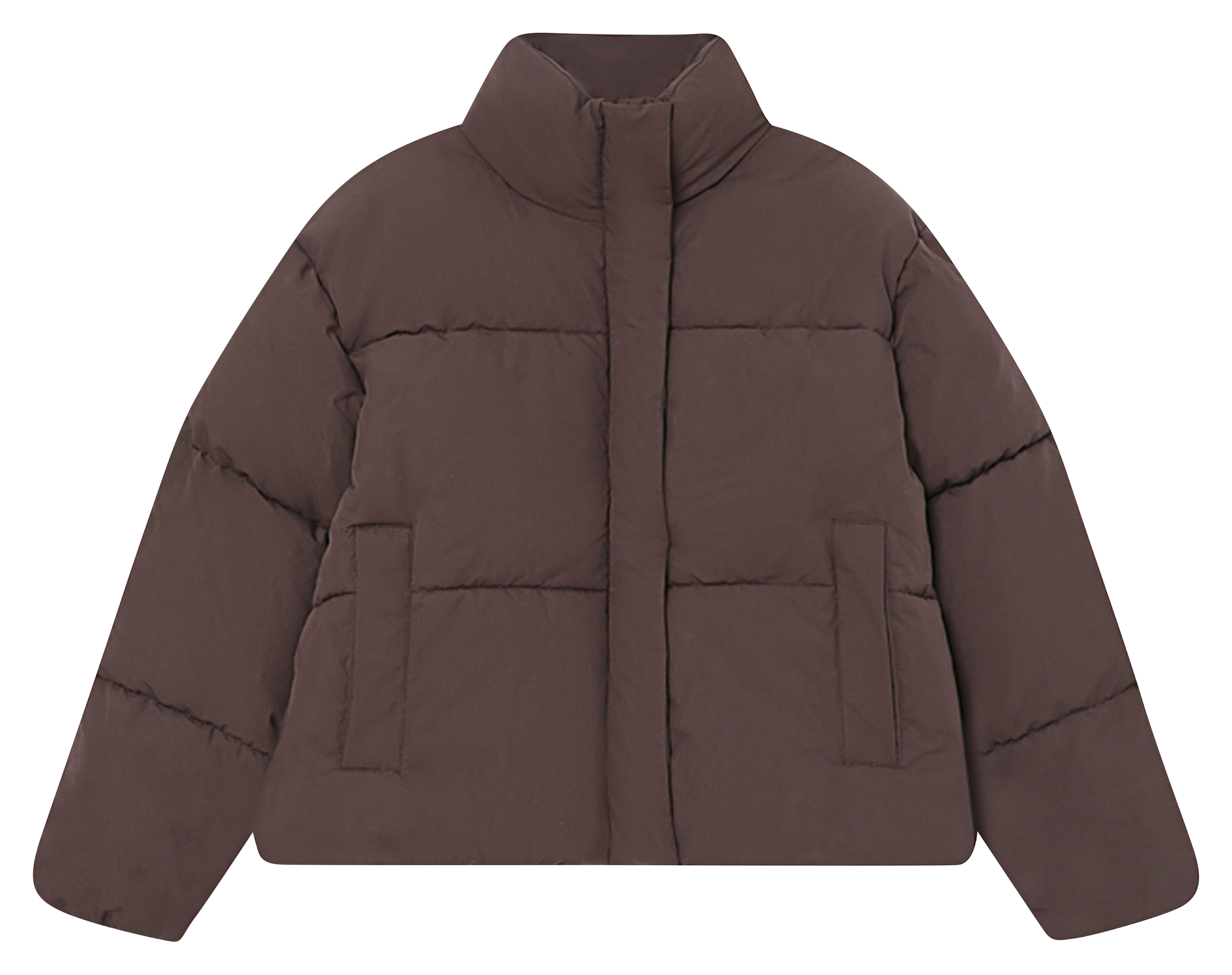 High-neck cotton-blend down jacket GRACE ET MILA Brown