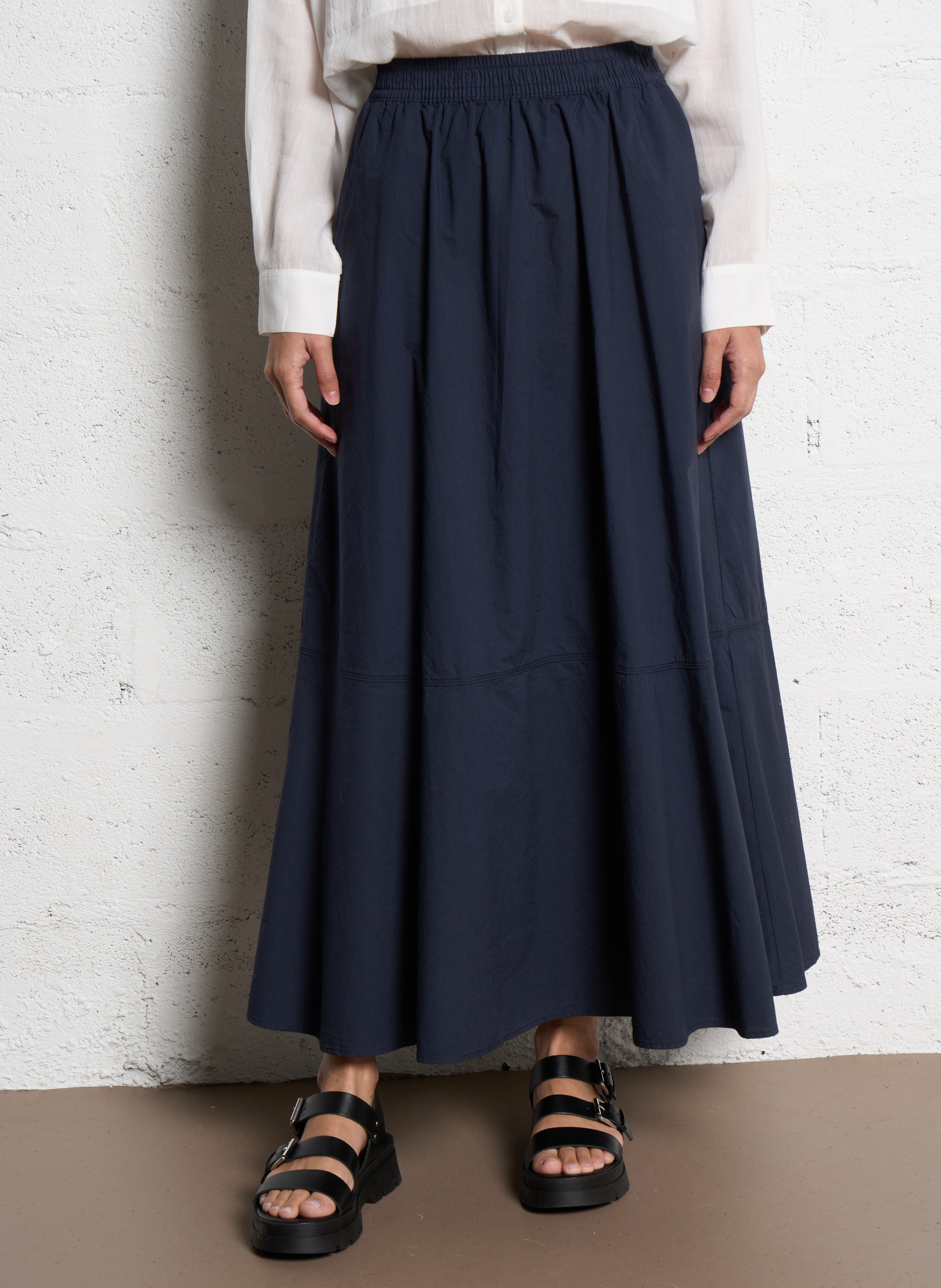 Jupe évasée en coton bio RUE DE TOKYO Bleu