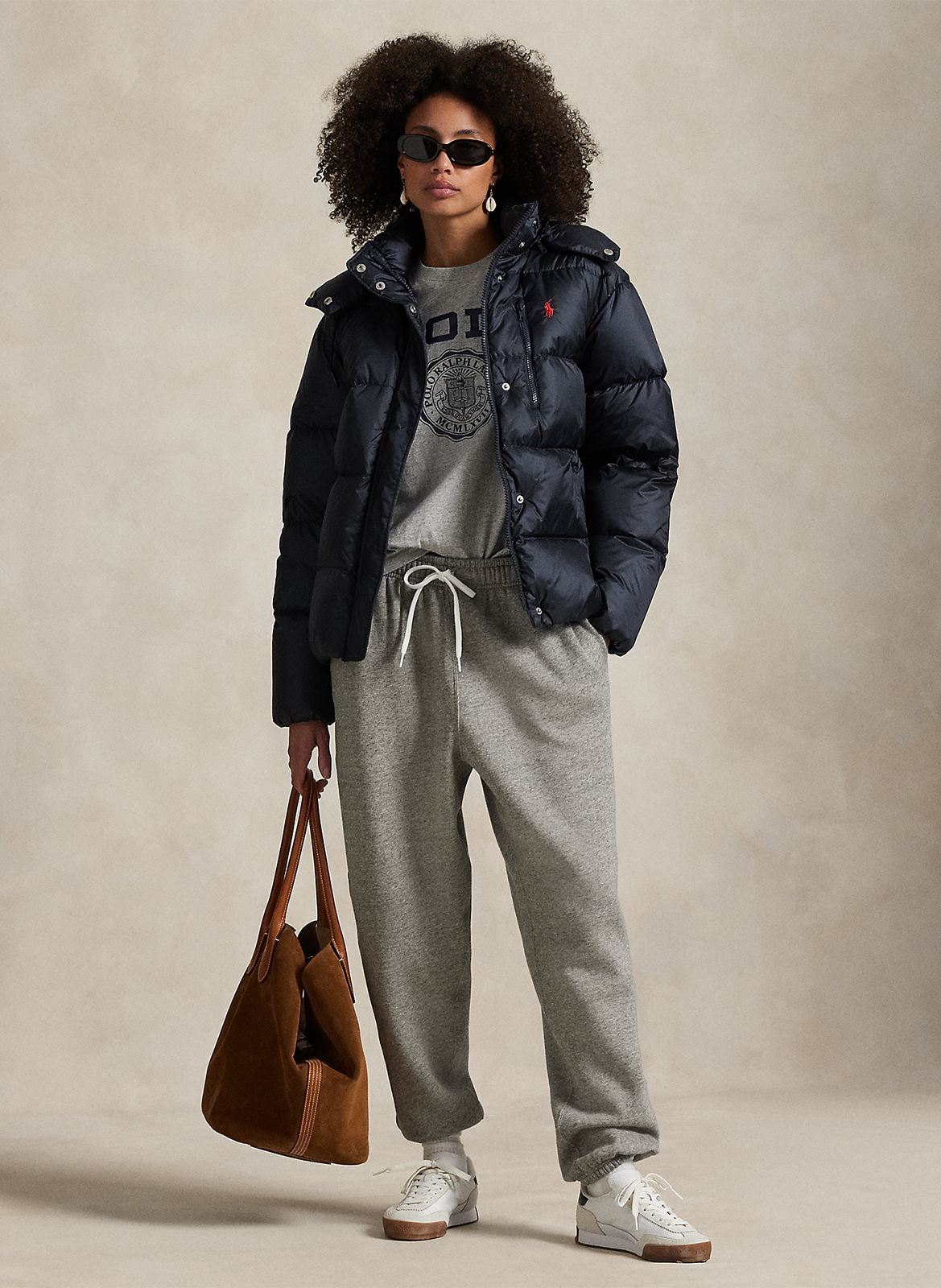 Doudoune col montant à capuche POLO RALPH LAUREN Bleu