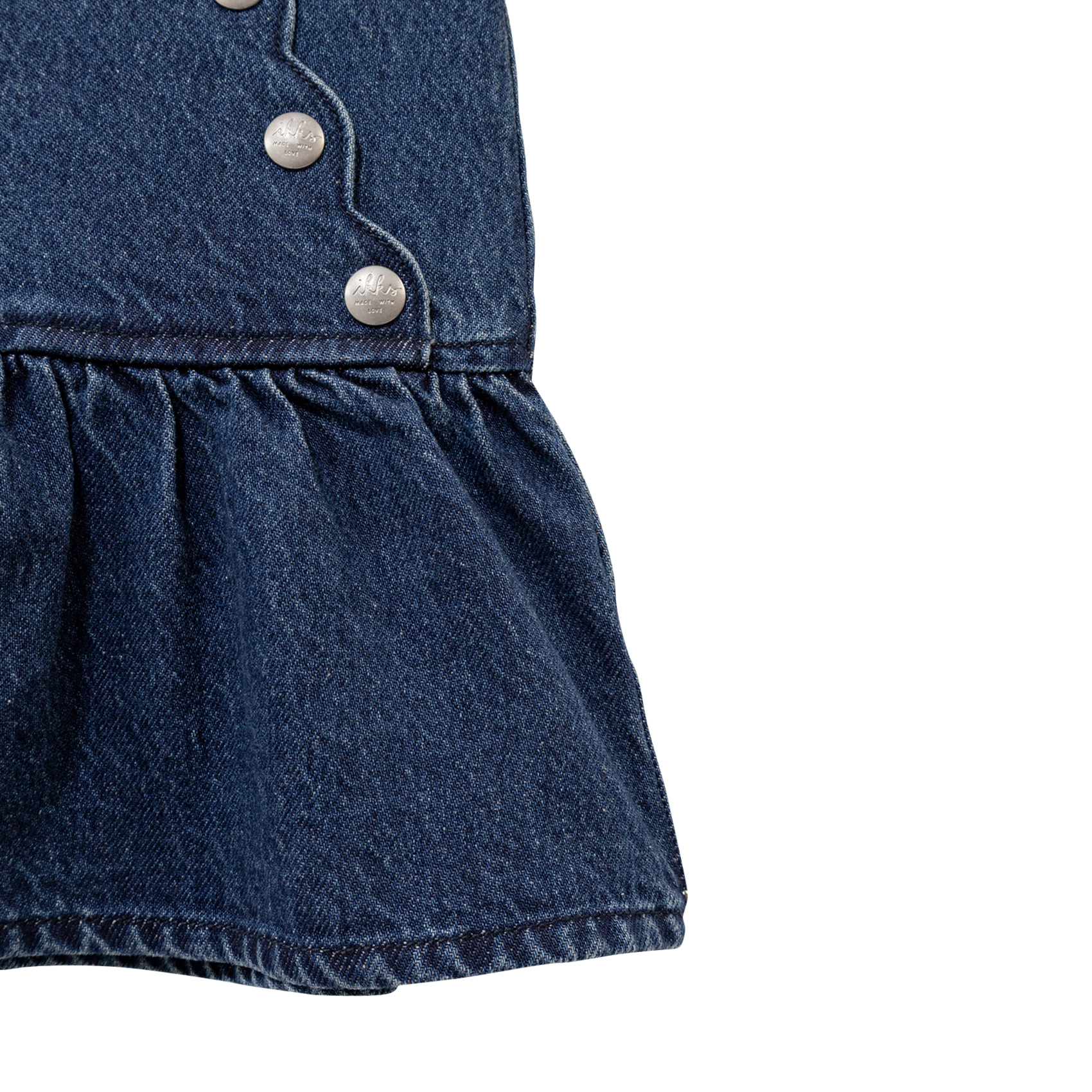 Jupe en jean pressions en coton IKKS JUNIOR Bleu