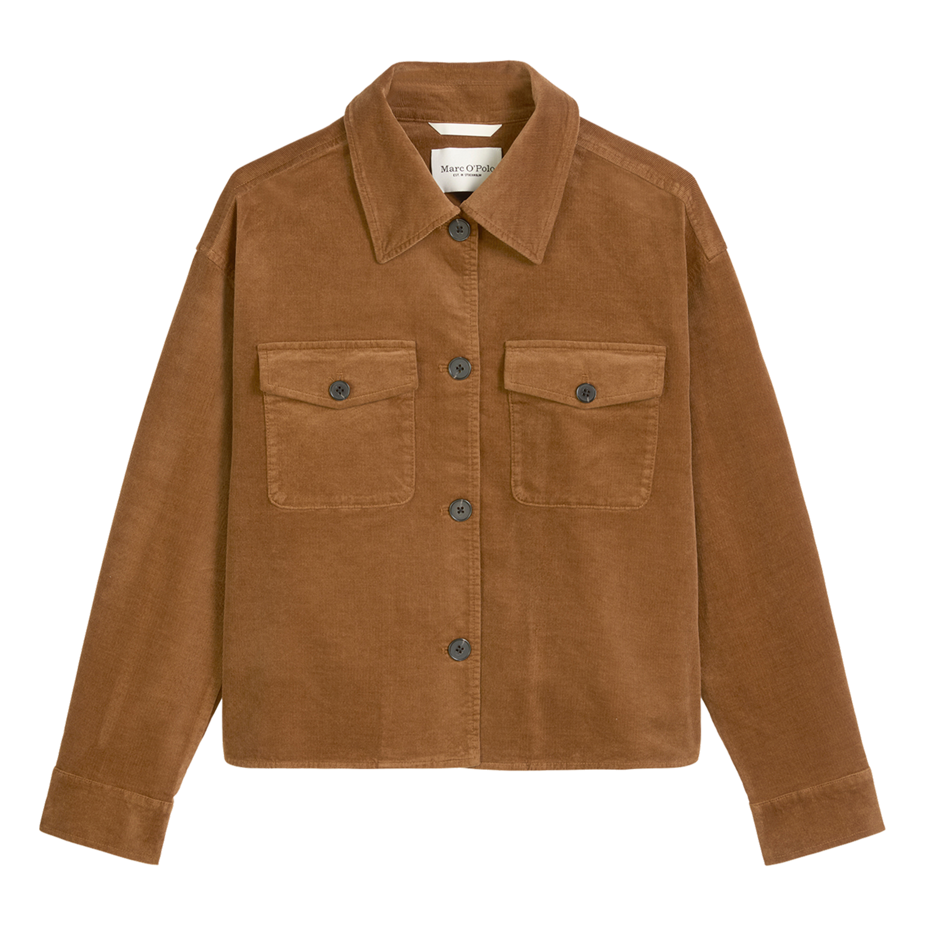 Veste droite en coton mélangé MARC O&#039;POLO Marron