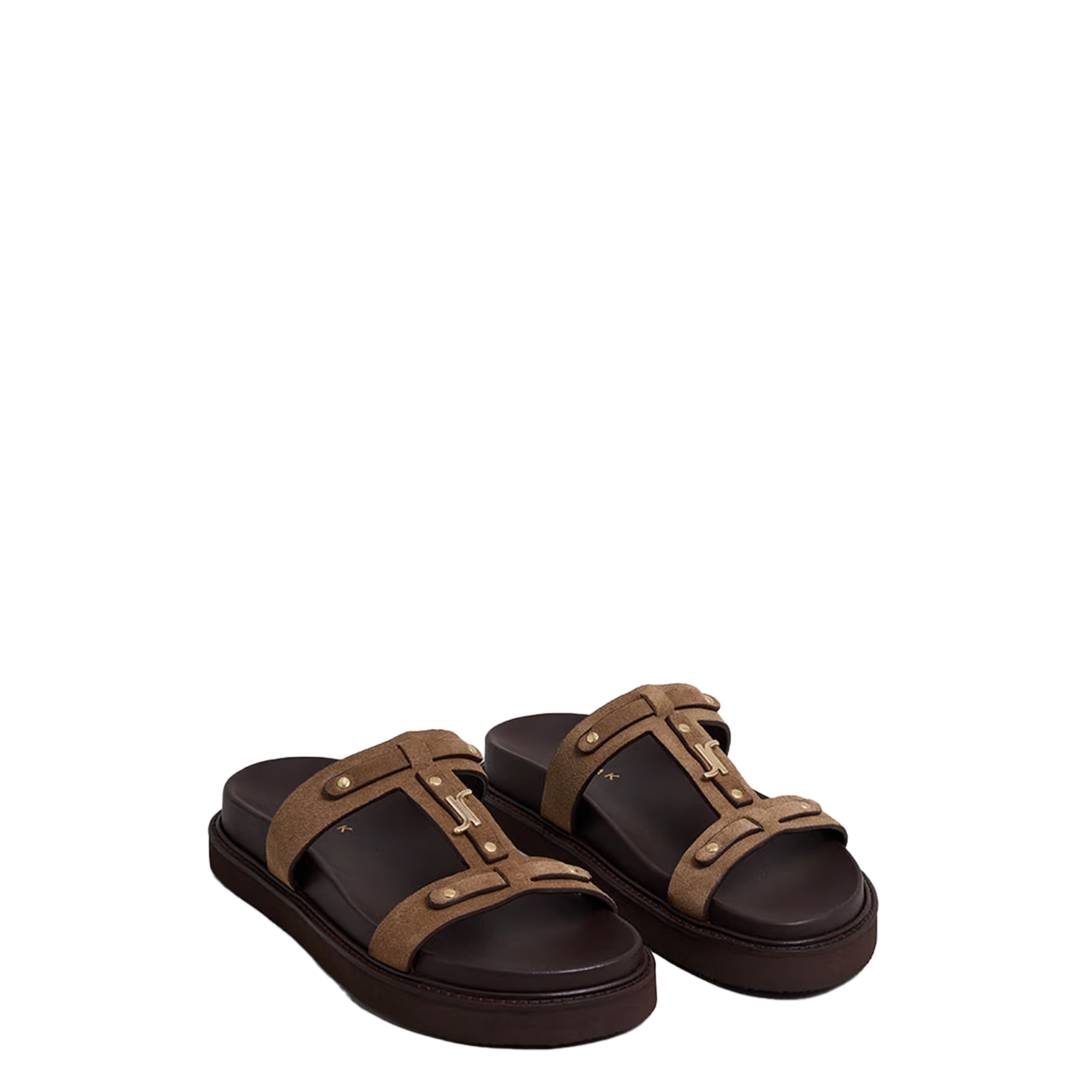 Leren sandalen met plateauzolen JONAK Bruin