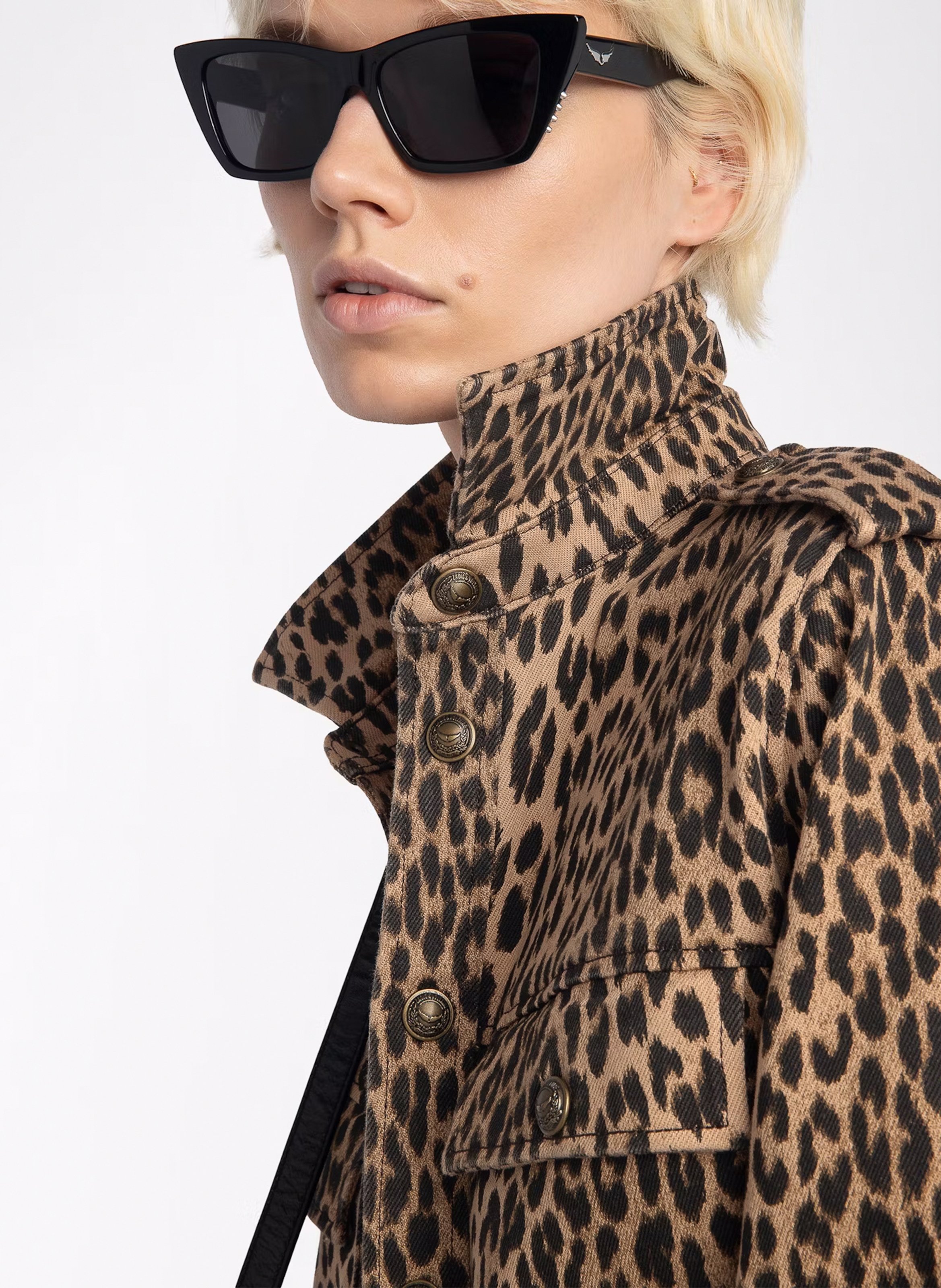 Chemise col classique léopard ZADIG&VOLTAIRE Marron