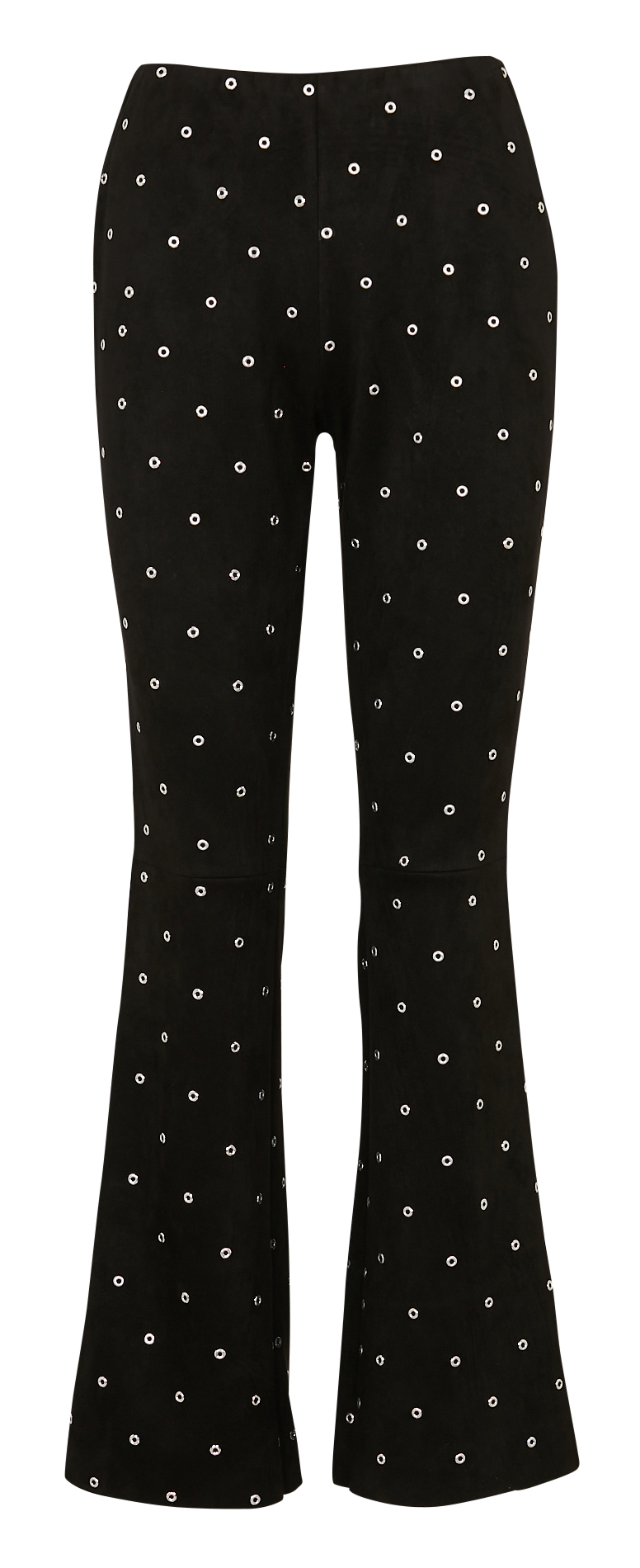 Straight-leg pants with eyelets BERENICE Black