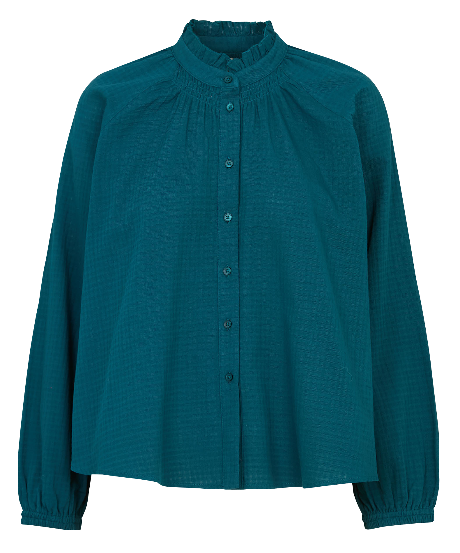 Alexandra - Plumetis-Bluse ACOTE Grun