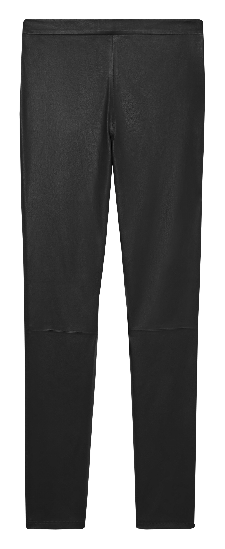 Pantalón ajustado de cuero liso ZAPA Negro
